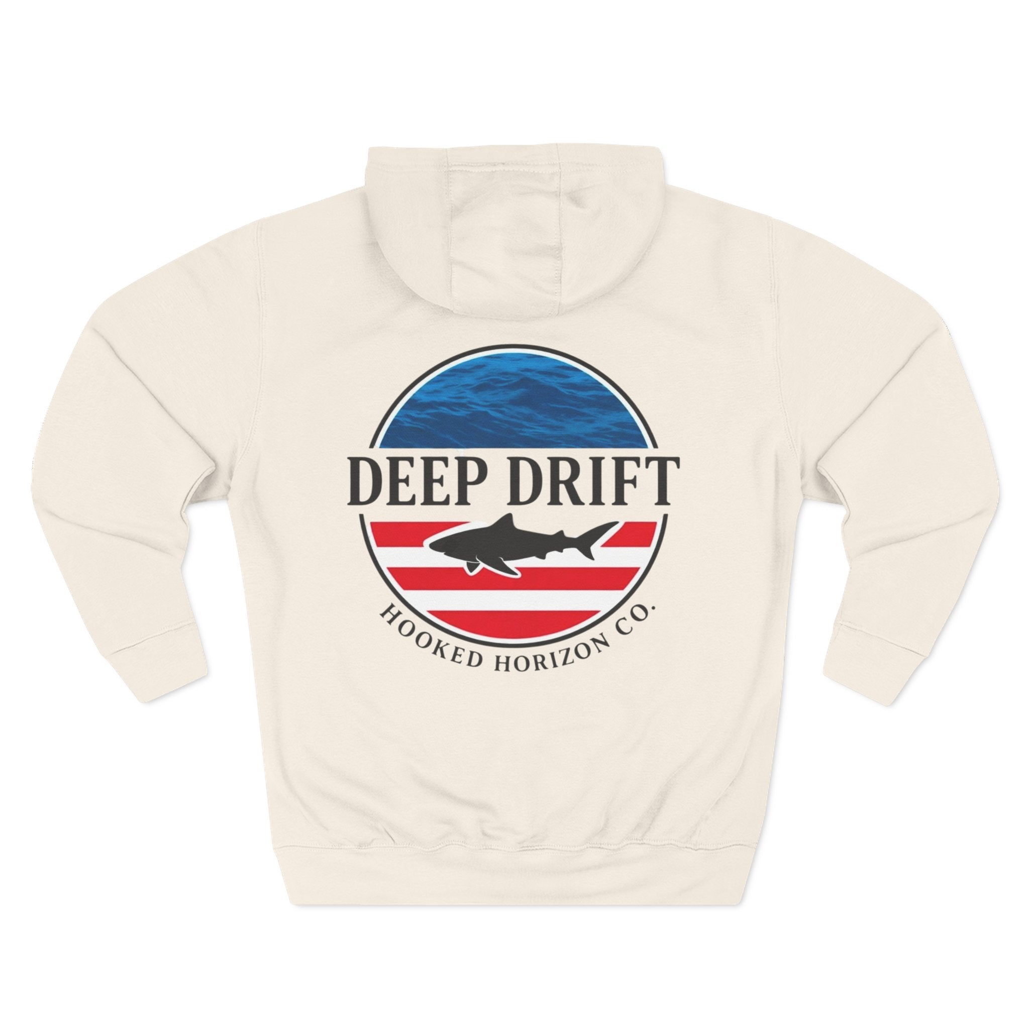 USA Deep Drift — Hooked Horizon Co. Neon Fishing Hoodie – "Chase the Horizon, Hook the Legend" Graphic