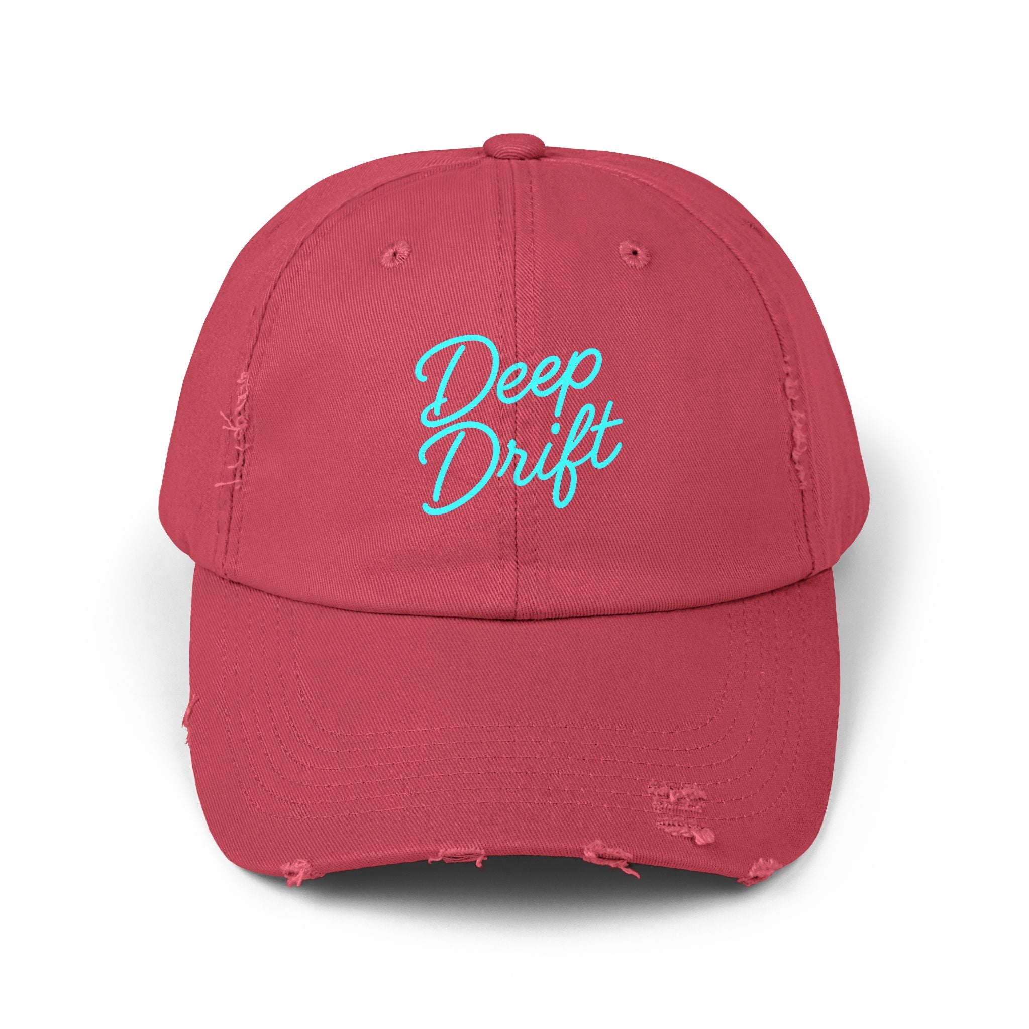 Deep Drift Turquoise Hooked Horizon Co.  Hat Unisex Distressed Cap - Casual Chic Hat, Perfect for Outdoor Adventures, Gifts for Him/Her, Vintage Style, Everyday Wear
