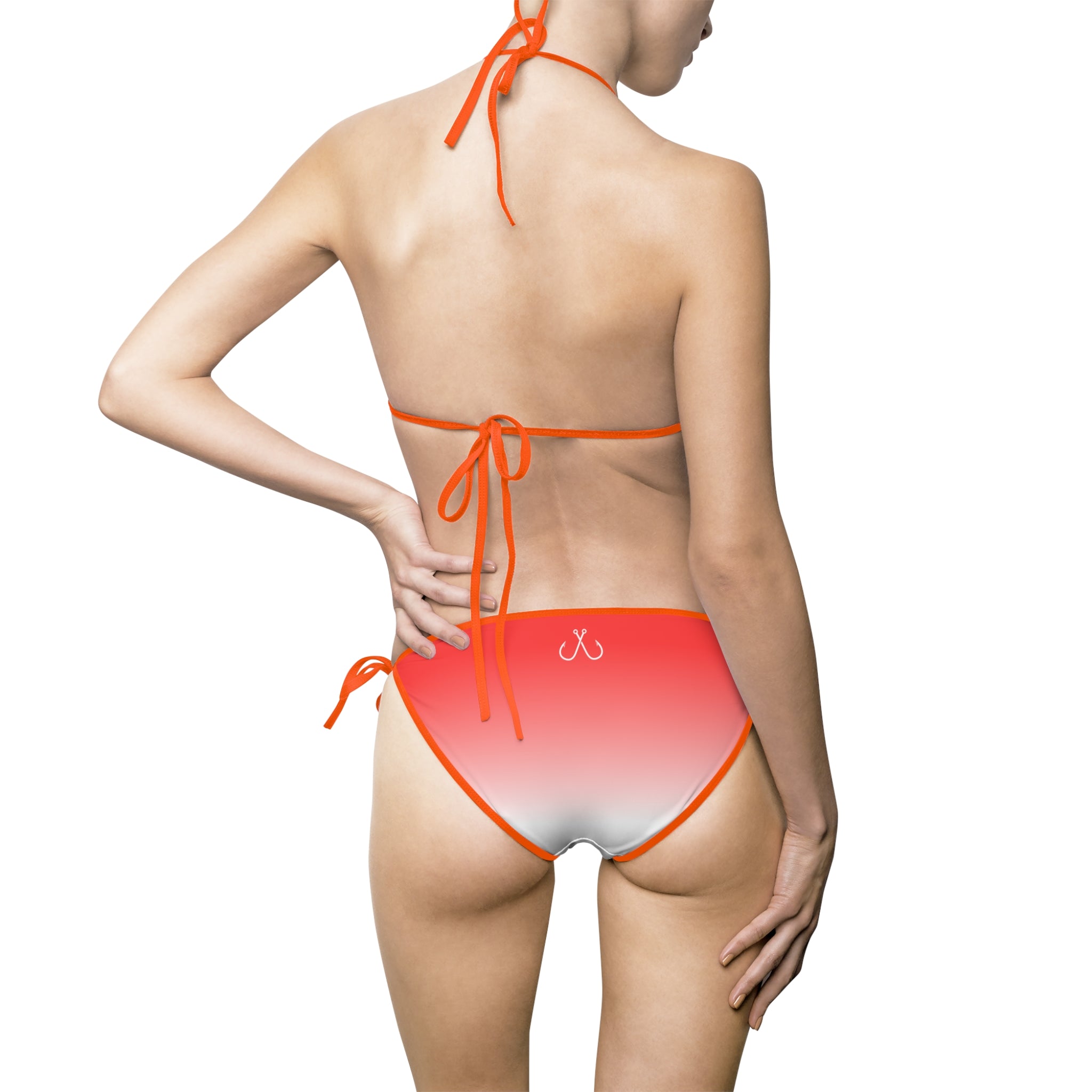 Red Coral Inspired Bikini– Hooked Horizon Co. Swimsuit, Summer Beachwear, Swimwear for Vacations, Pool Parties, Tropical Getaways, Custom Strap Colors – Multiple Variations