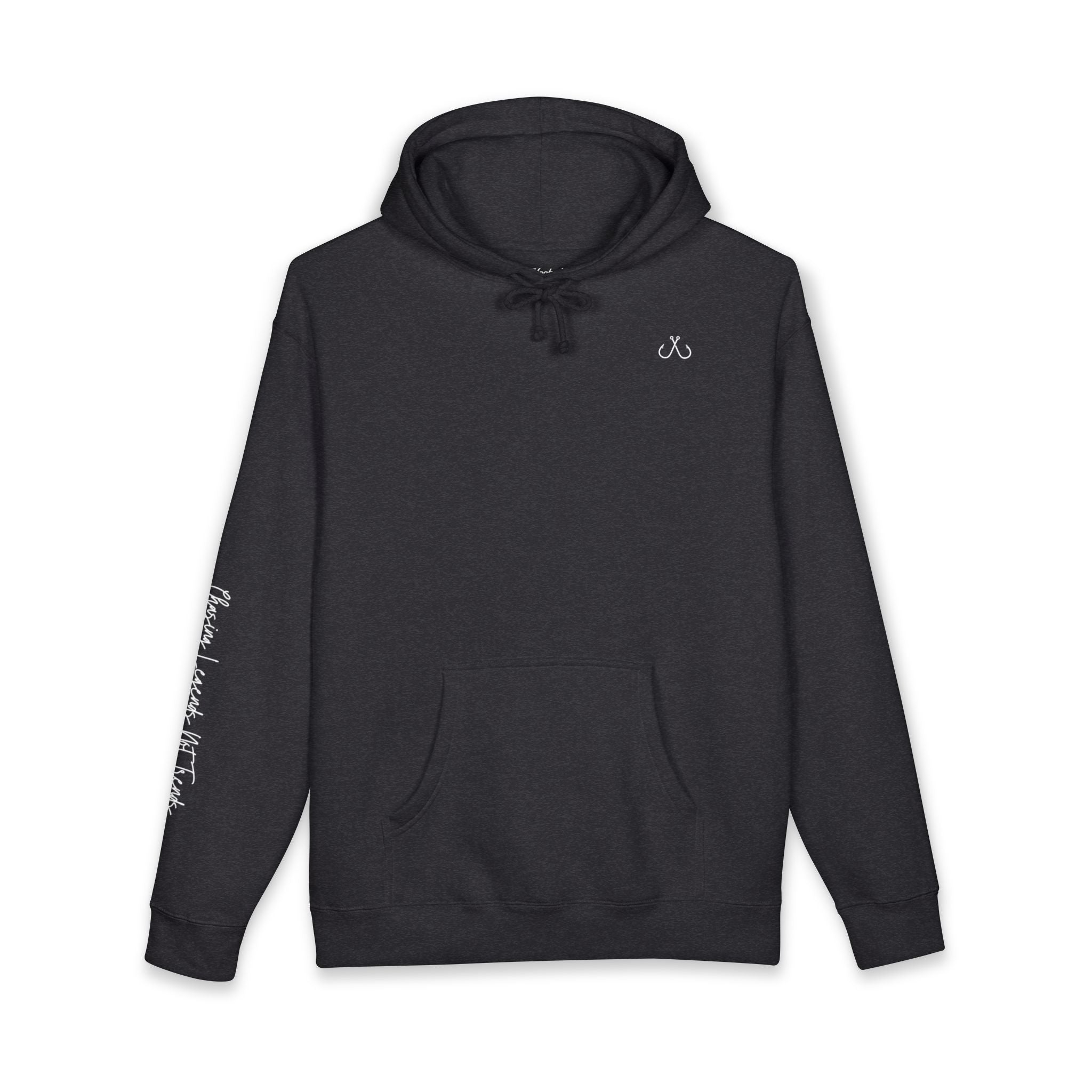 Chasing Legends Not Trends Hoodie Hooked Horizon Co. — Minimal Fishing Back Graphic Hoodie, Multiple Color Variations