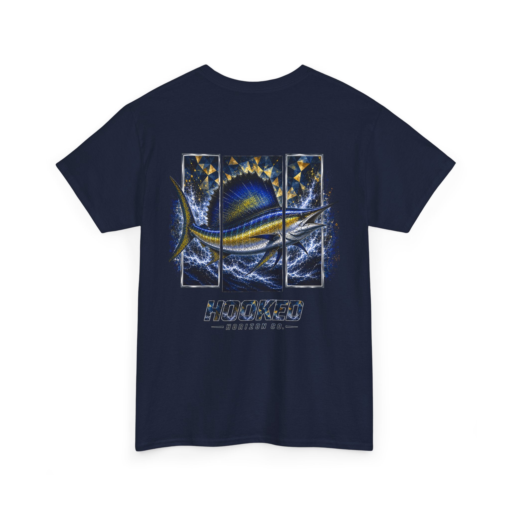 Sail Fish Hooked Horizon Co Tee—Ocean Graphic Tee — "Beloved" Ray Design