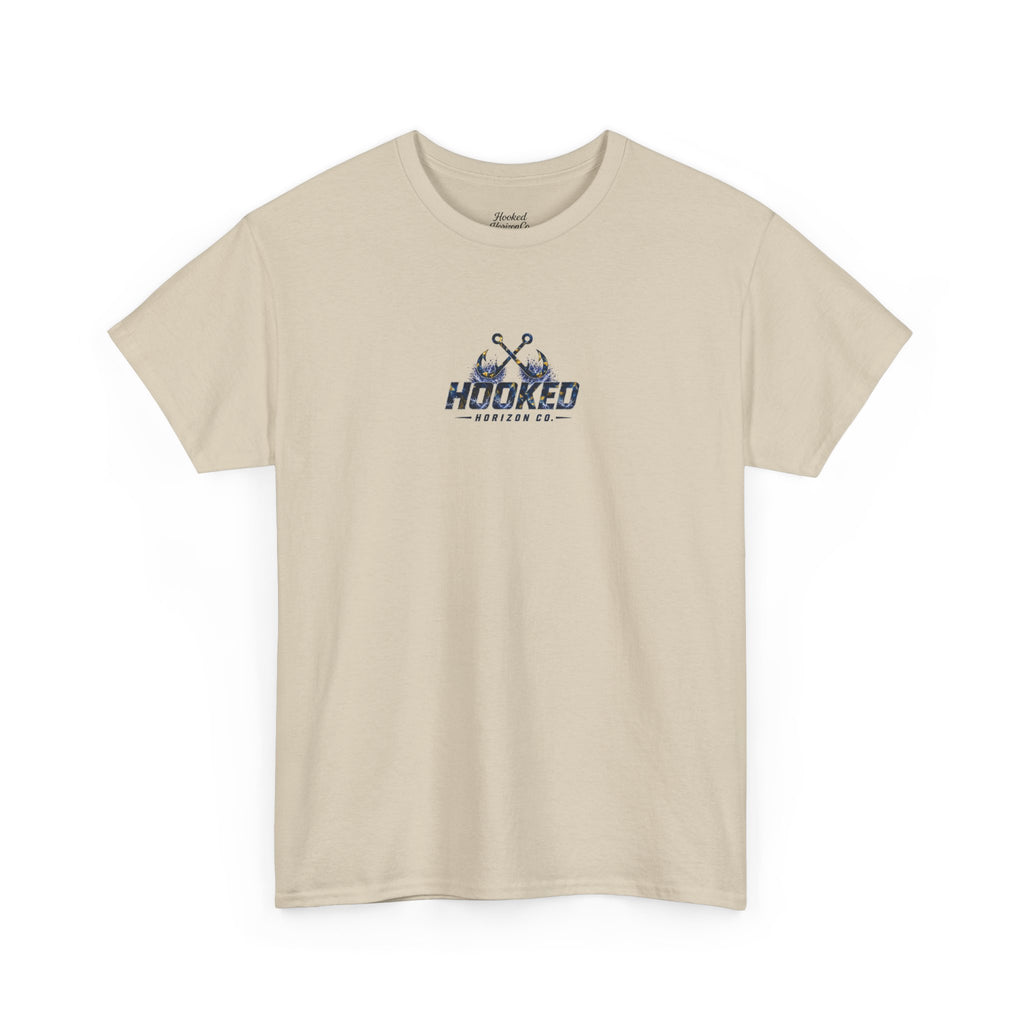 Sail Fish Hooked Horizon Co Tee—Ocean Graphic Tee — "Beloved" Ray Design