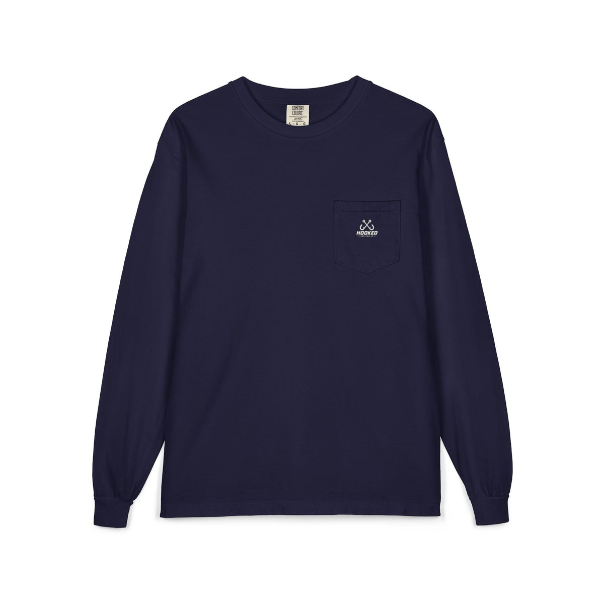USA Manta Ray Hooked Horizon Co.  Classic Logo Unisex Long Sleeve Pocket T-Shirt