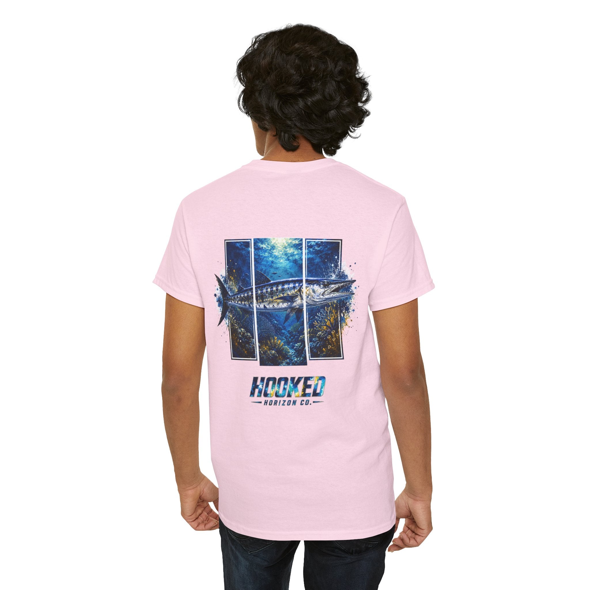 Barracuda Hooked Horizon Co Tee—Ocean Graphic Tee — "Beloved" Ray Design