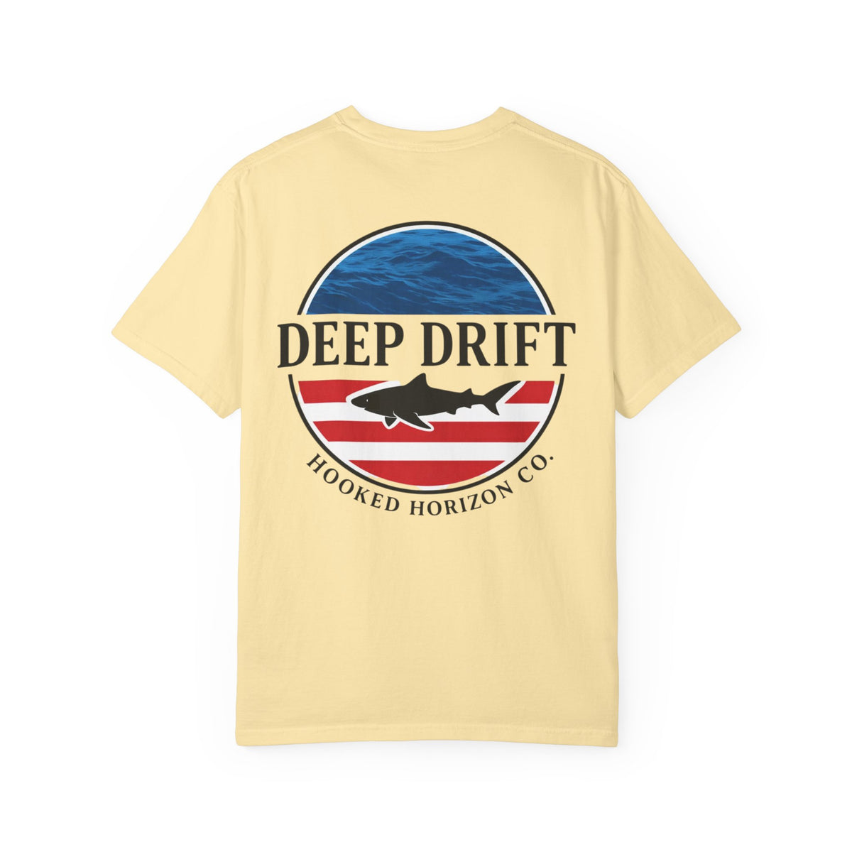 USA Deep Drift Fishing T-Shirt - RED, WHITE & BLUE Fishing Tee for Angler Lovers, Shark Lovers, Ocean Tee