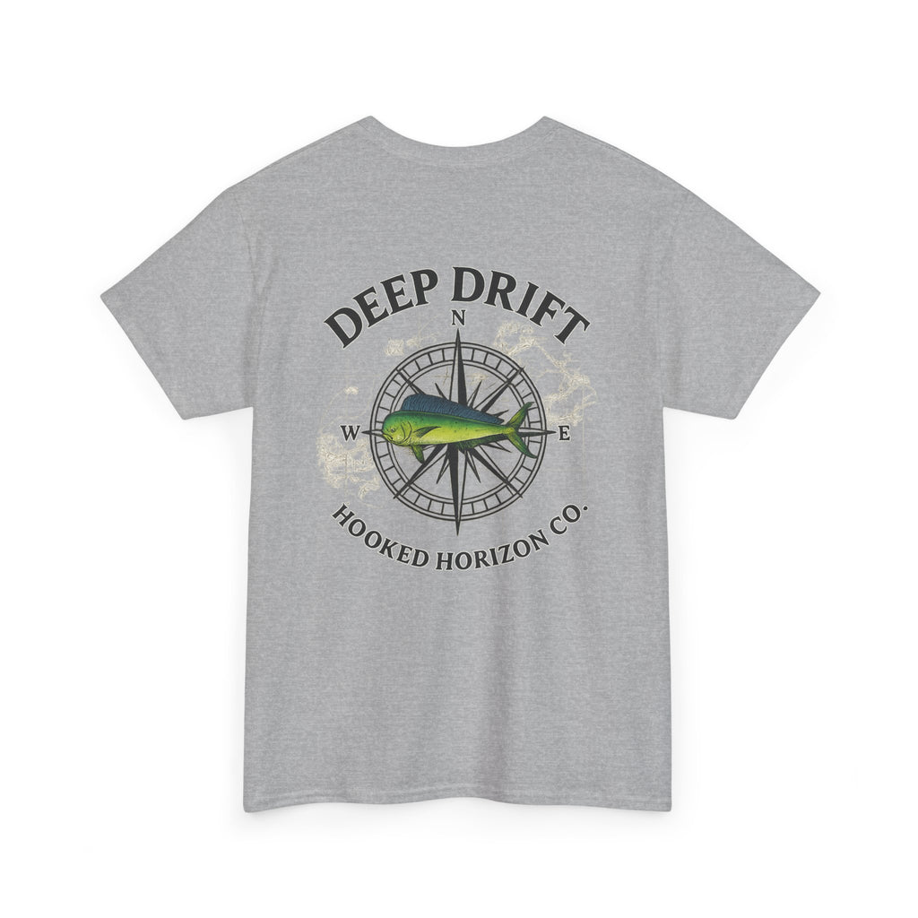 Compass Fishing T‑Shirt — "Deep Drift" Compass Design by Hooked Horizon Co.