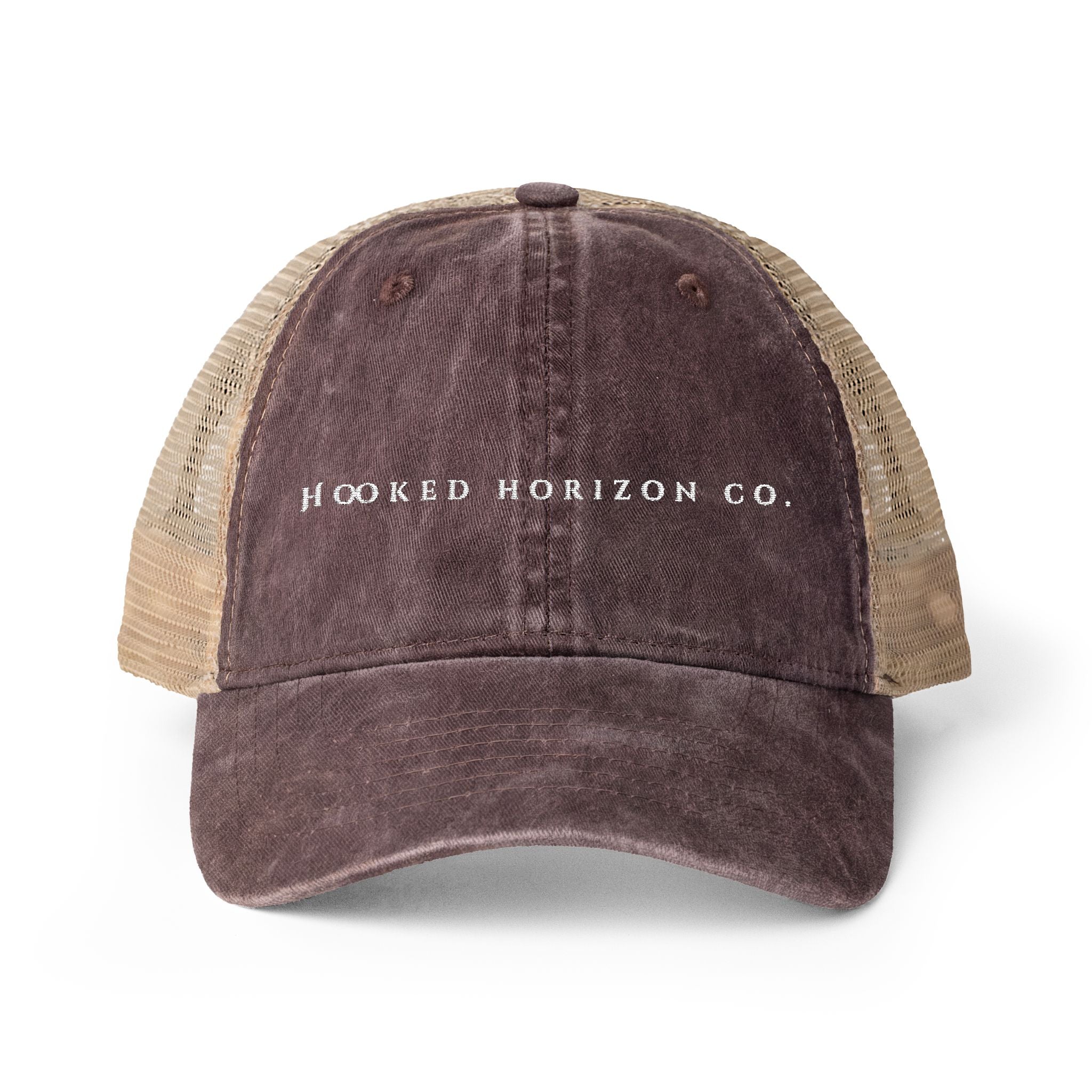 Hooked Horizon Co. —Women's Washed Mesh-Back Cap, Multiple Color Variations