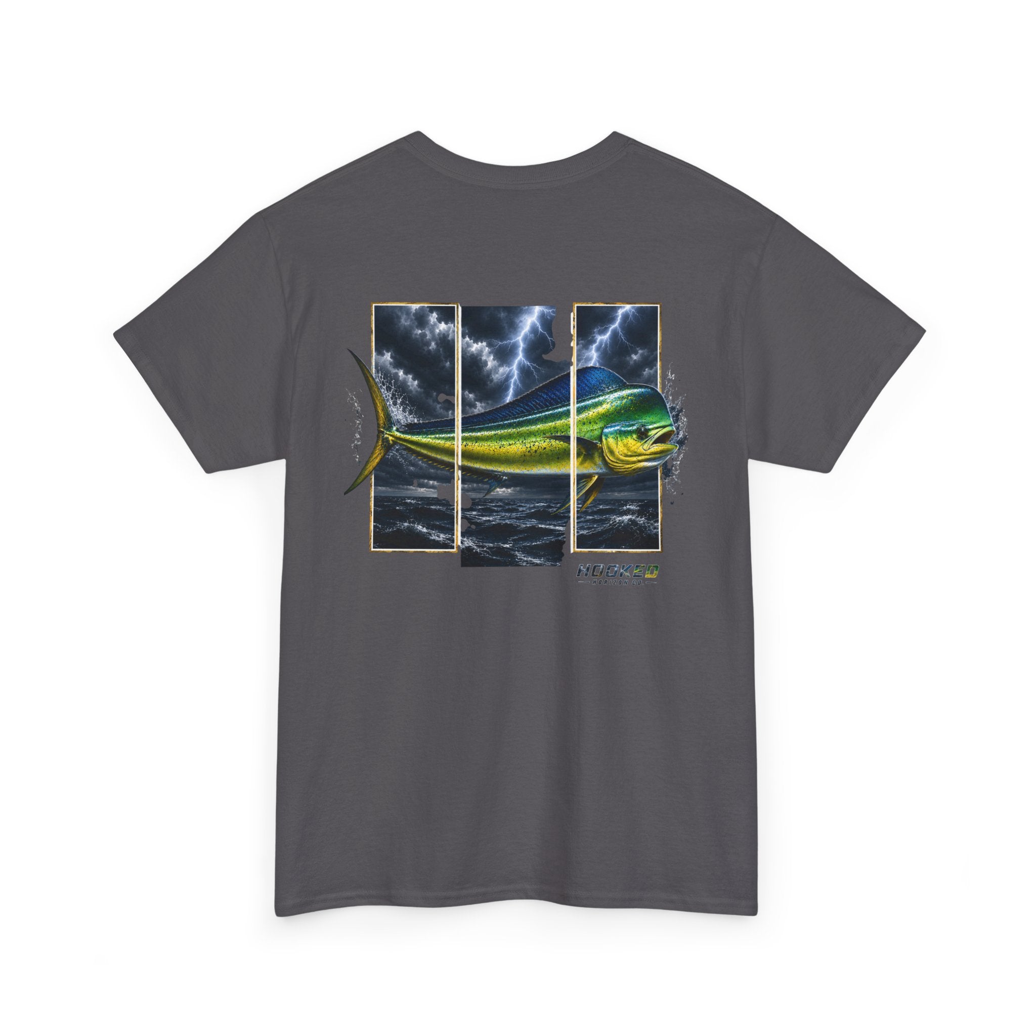 Mahi Mahi Hooked Horizon Co Tee—Ocean Graphic Tee — "Beloved" Ray Design