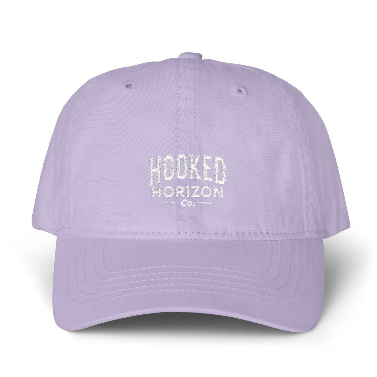 Hooked Horizon Co. — Multiple Color/Lining Variations Women's Pigment-Dyed Cap with Fashion Undervisor (Embroidery)