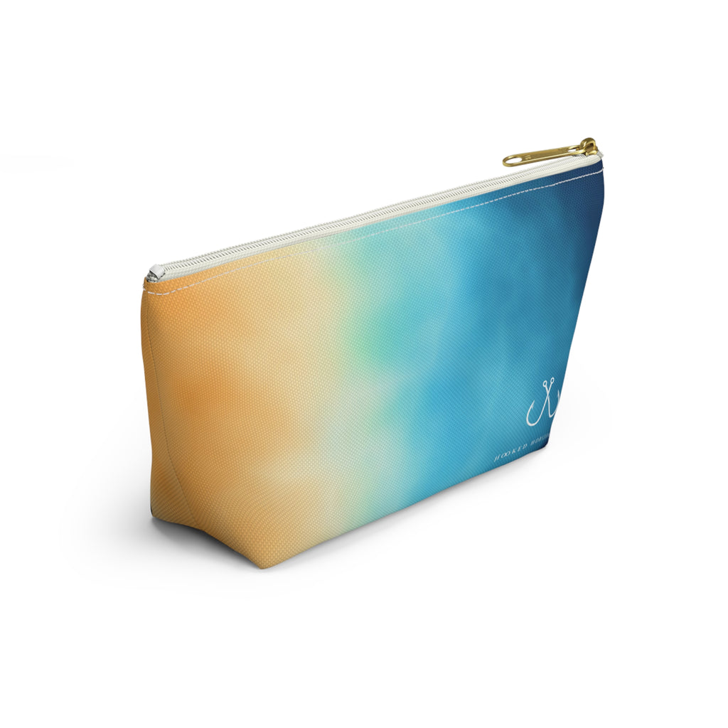 Bright Ombre Costal Vibes– Hooked Horizon Co Vibrant Gradient Accessory Pouch | Makeup Bag, Travel Organizer, Gift for Her, Beach Essentials, Stylish Storage