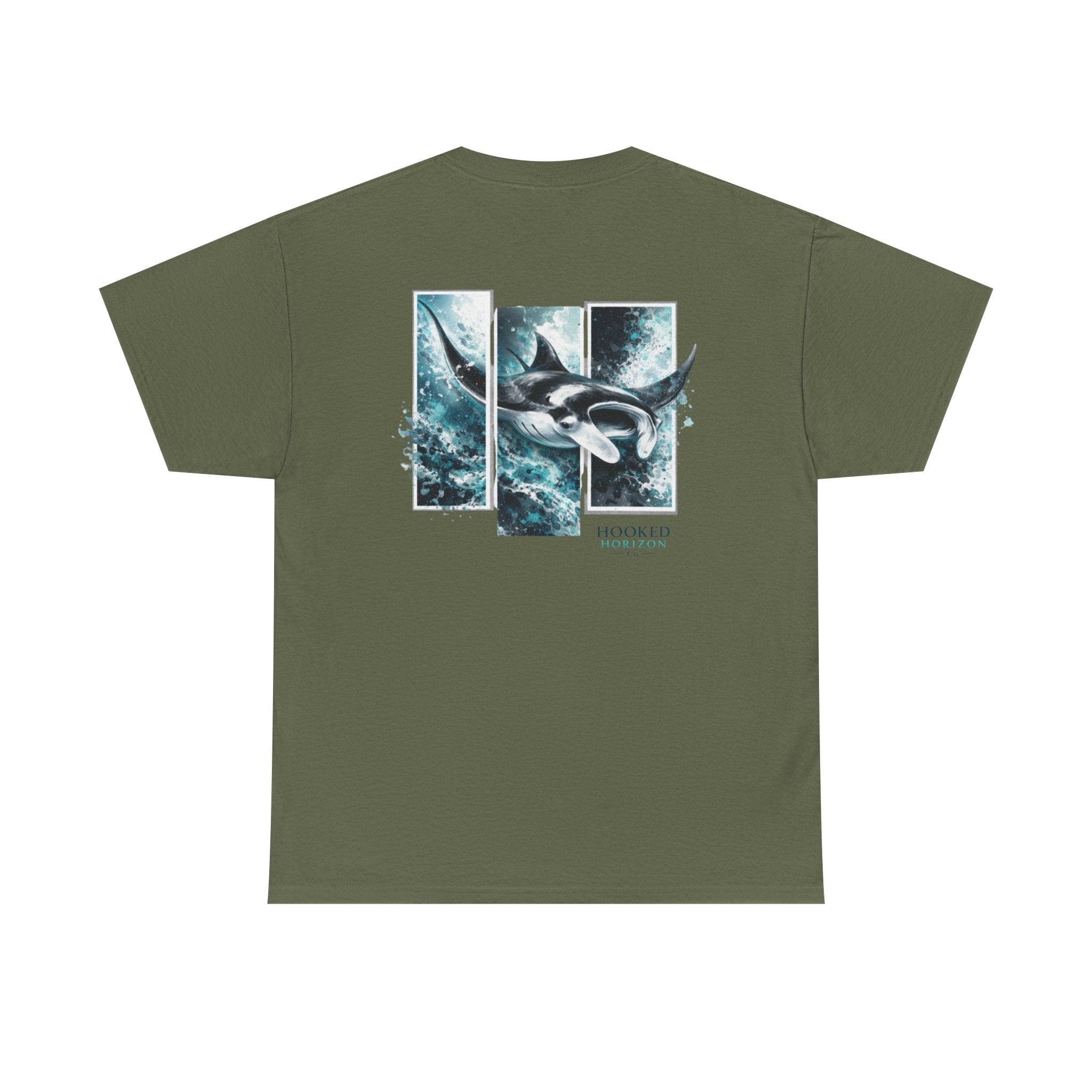 Manta Ray Hooked Horizon Co Tee—Ocean Graphic Tee — "Beloved" Ray Design