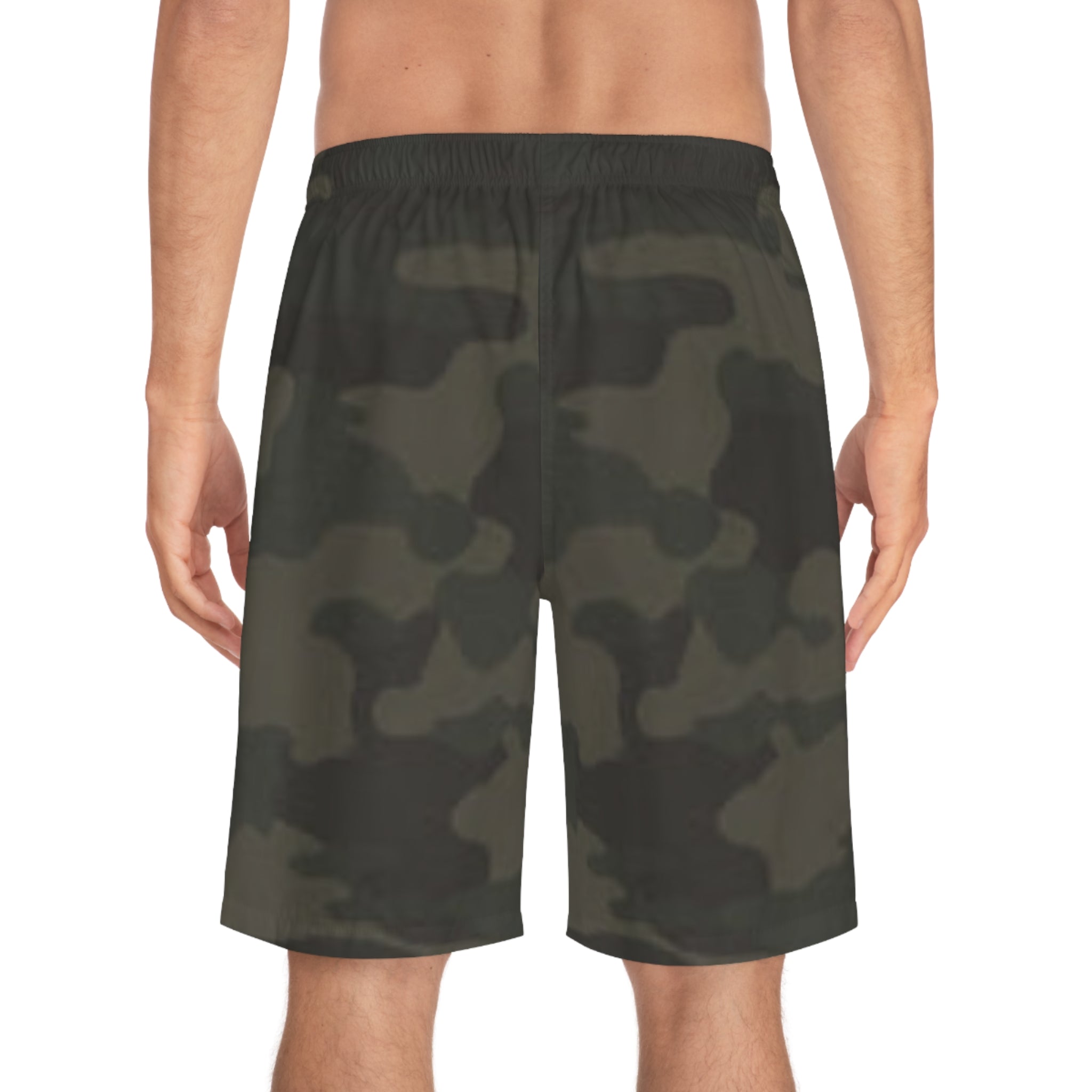 Olive Camo-Inspired Board Shorts, Swimwear for Beach Days, Summer Vacations, Pool Parties, Surfing Attire, Water Sports