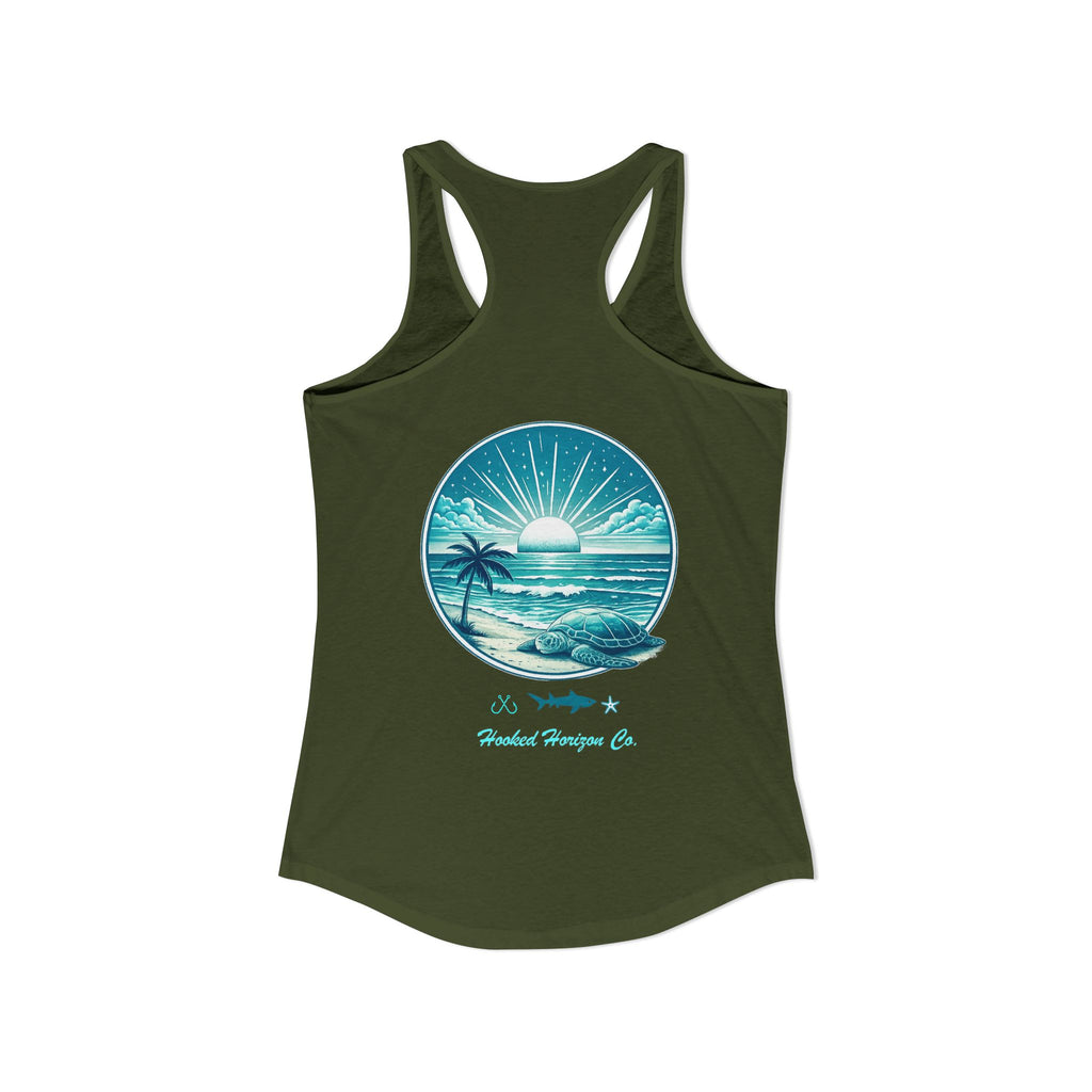 Sea Turtle & Sunset– Hooked Horizon Co. Gifts for Ocean Lovers, Nautical Fashion, Everyday Comfort, Perfect Gift for Her