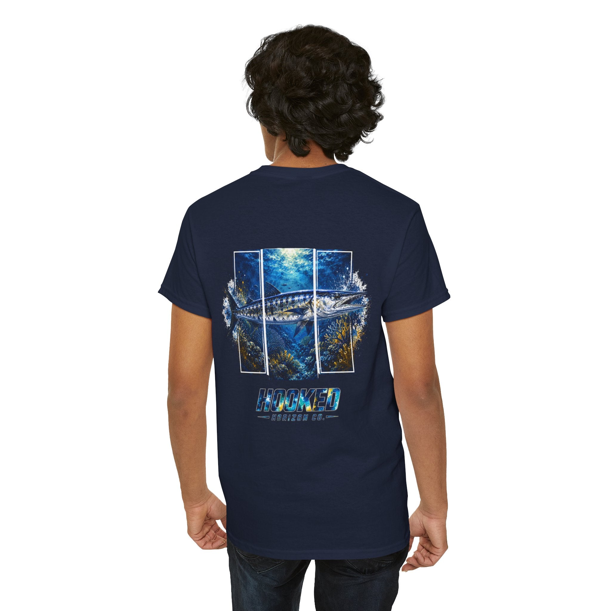 Barracuda Hooked Horizon Co Tee—Ocean Graphic Tee — "Beloved" Ray Design