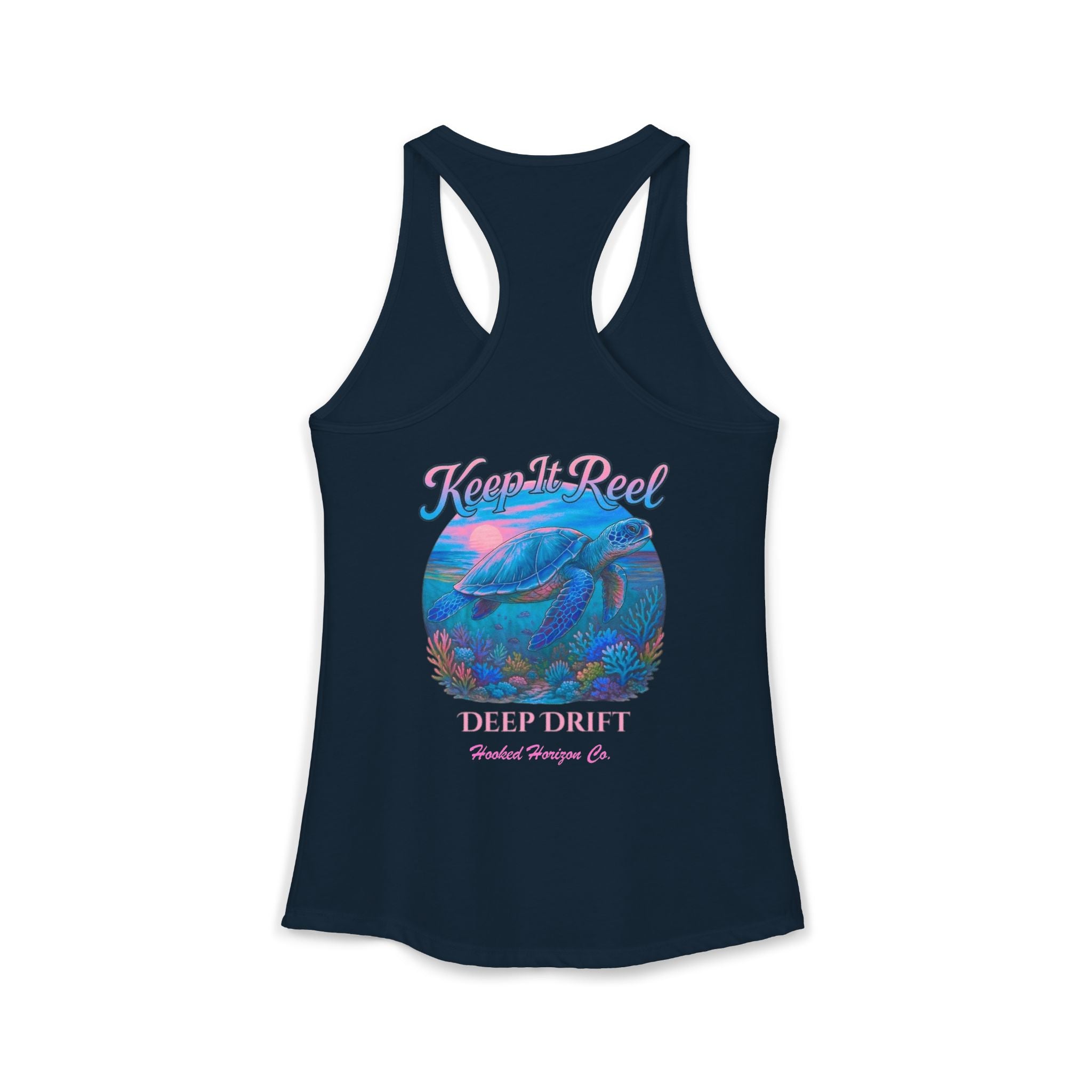 Turtle " Keep It Reel" Deep Drift– Hooked Horizon Co. Gifts for Ocean Lovers, Nautical Fashion, Everyday Comfort, Perfect Gift for Her