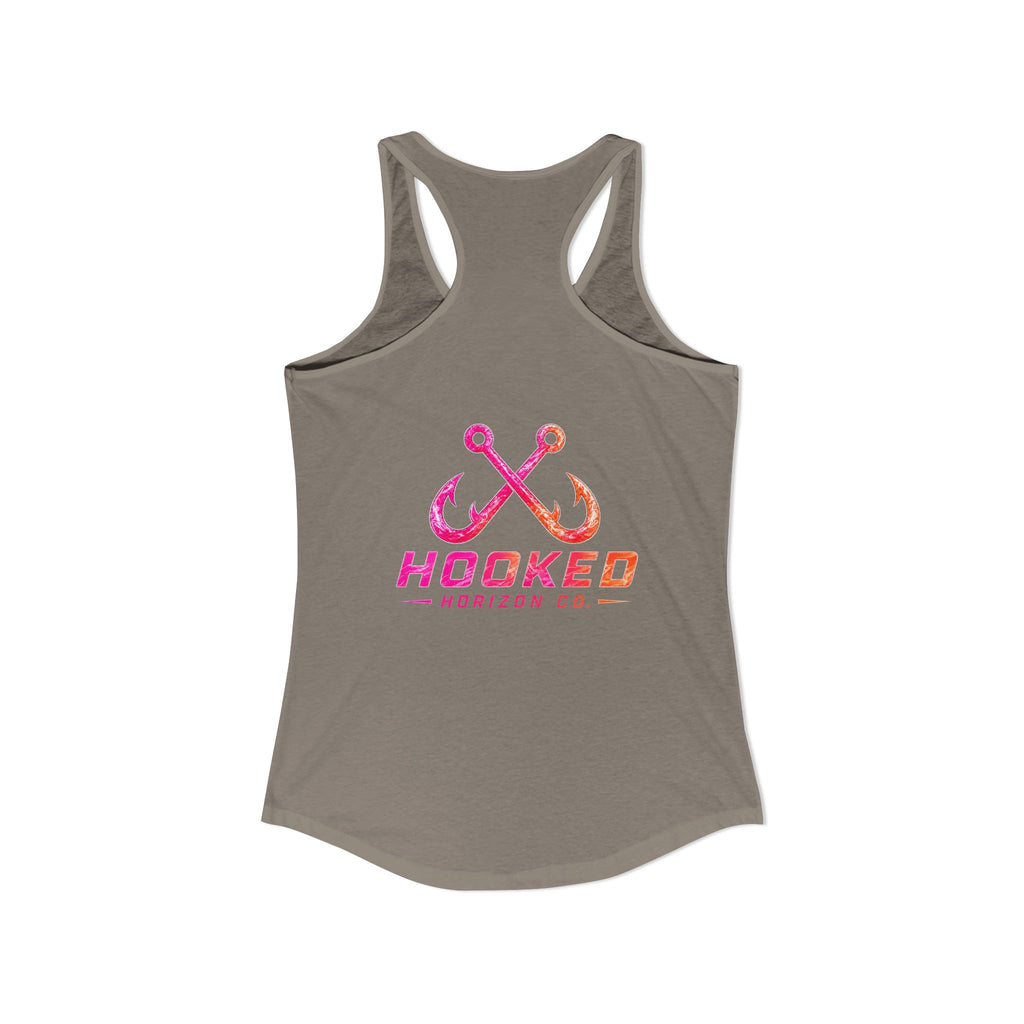 Hot Pink & Peach Hooked Horizon Co.— Soft Women's Ideal Racerback Tank