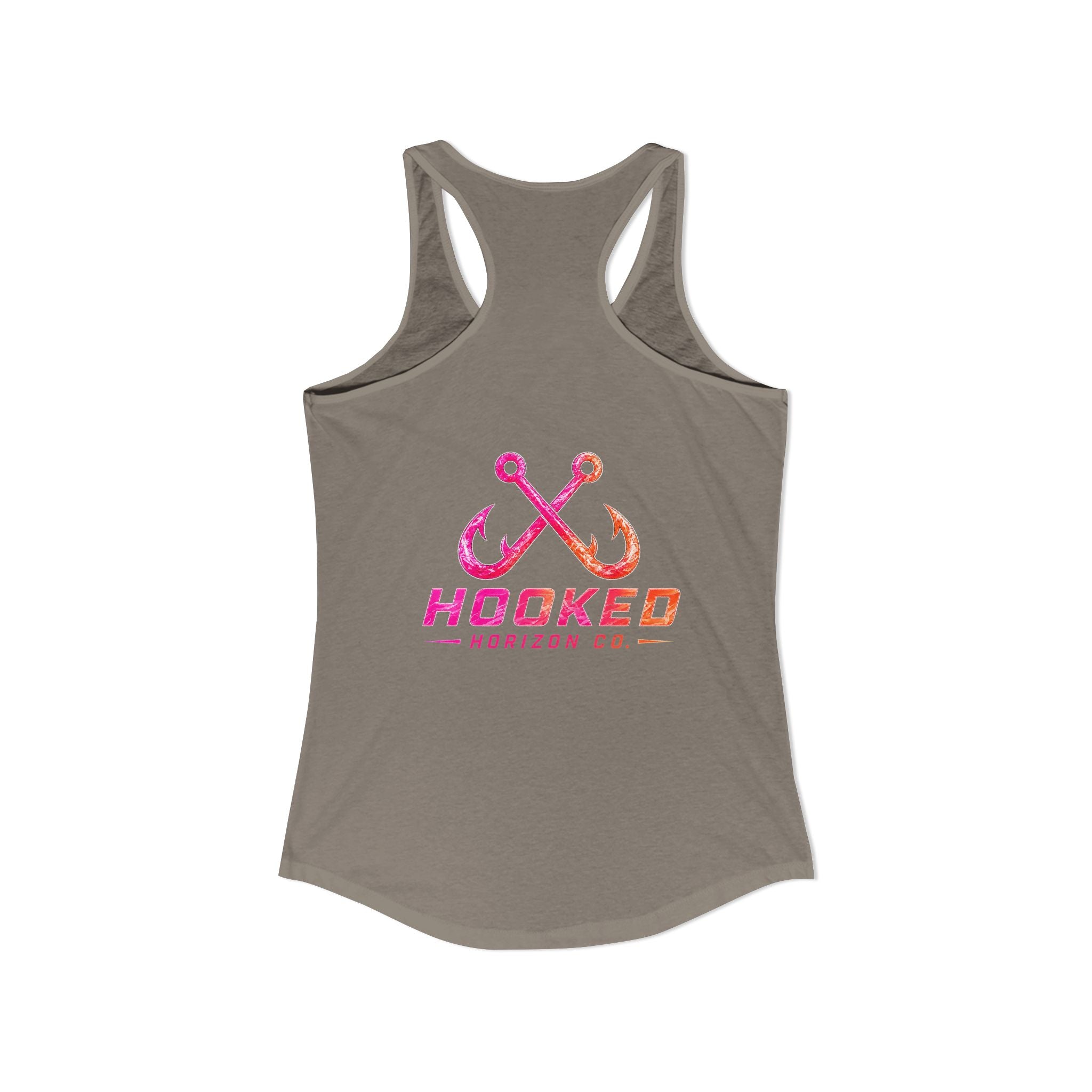 Hot Pink & Peach Hooked Horizon Co.— Soft Women's Ideal Racerback Tank