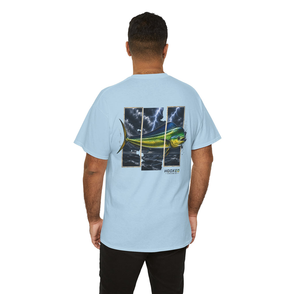 Mahi Mahi Hooked Horizon Co Tee—Ocean Graphic Tee — "Beloved" Ray Design