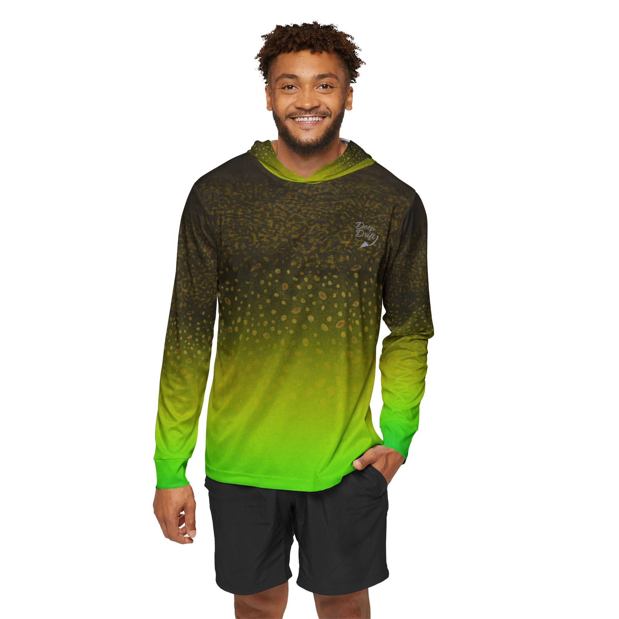 Gradient Neon Green Sports Warmup Hoodie