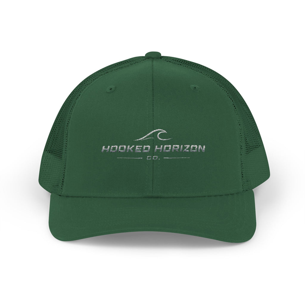 Wave Hooked Horizon Trucker Cap — Embroidered Fishing Snapback