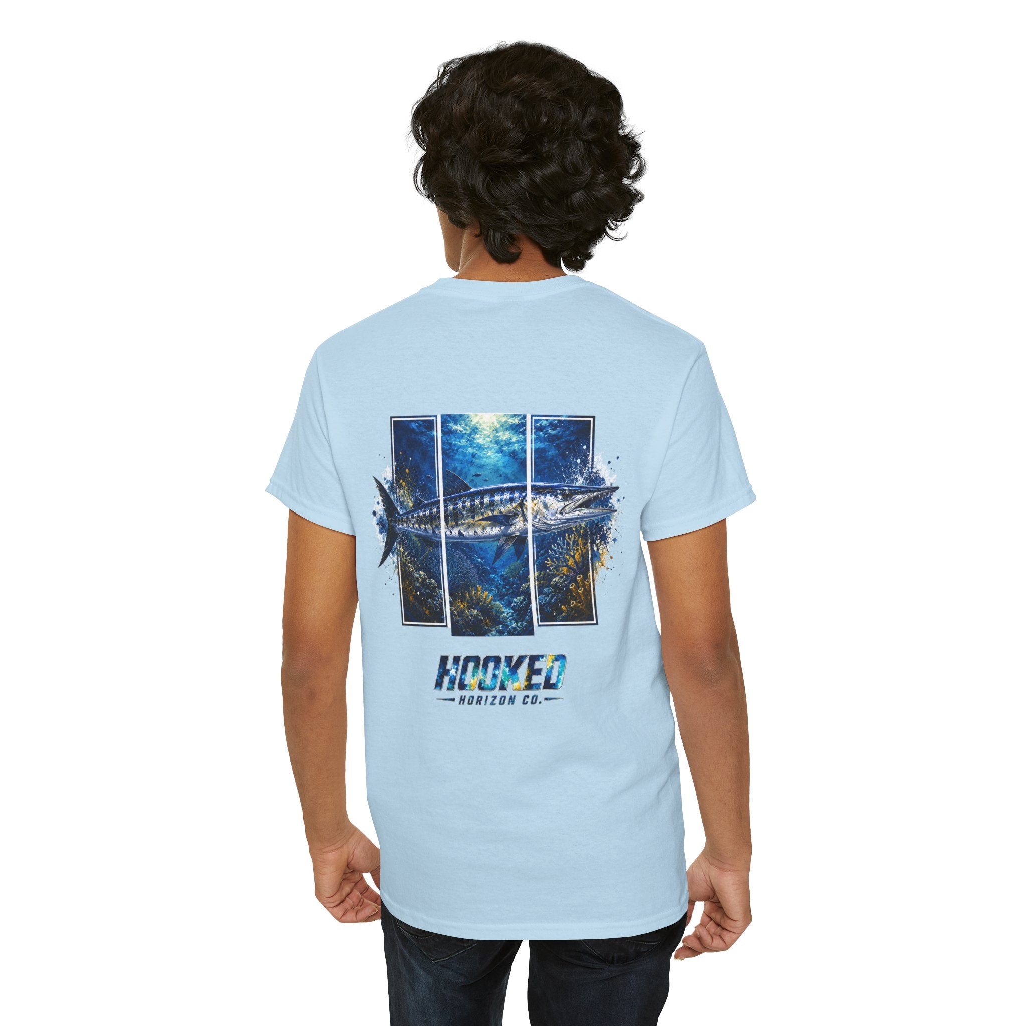 Barracuda Hooked Horizon Co Tee—Ocean Graphic Tee — "Beloved" Ray Design