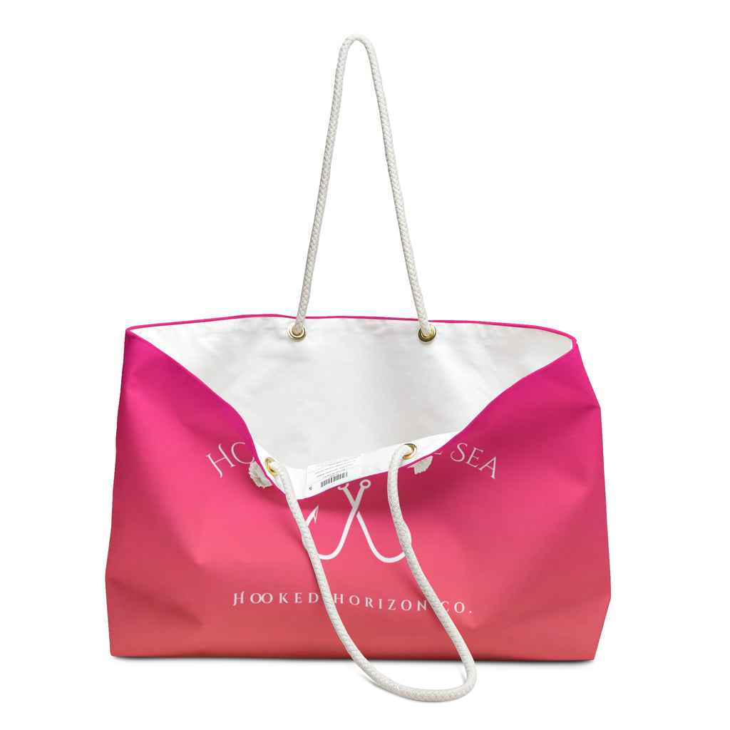 Pink To Orange Ombre Deep Drift Weekender Bag | Perfect for Travel, Beach Days, Outdoor Adventures, Gifts for Him and Her, Stylish Tote
