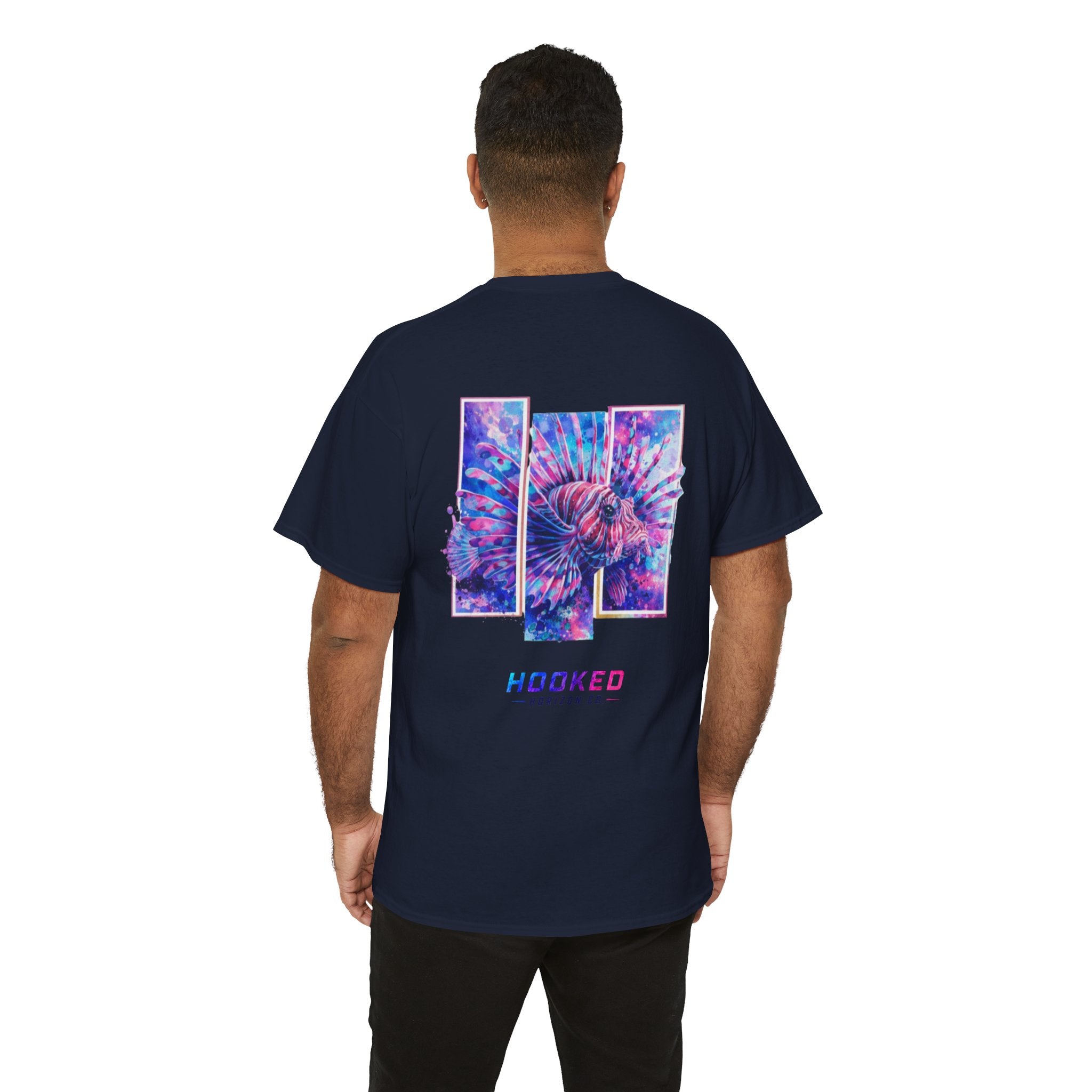 Lion Fish Hooked Horizon Co Tee—Ocean Graphic Tee — "Beloved" Ray Design