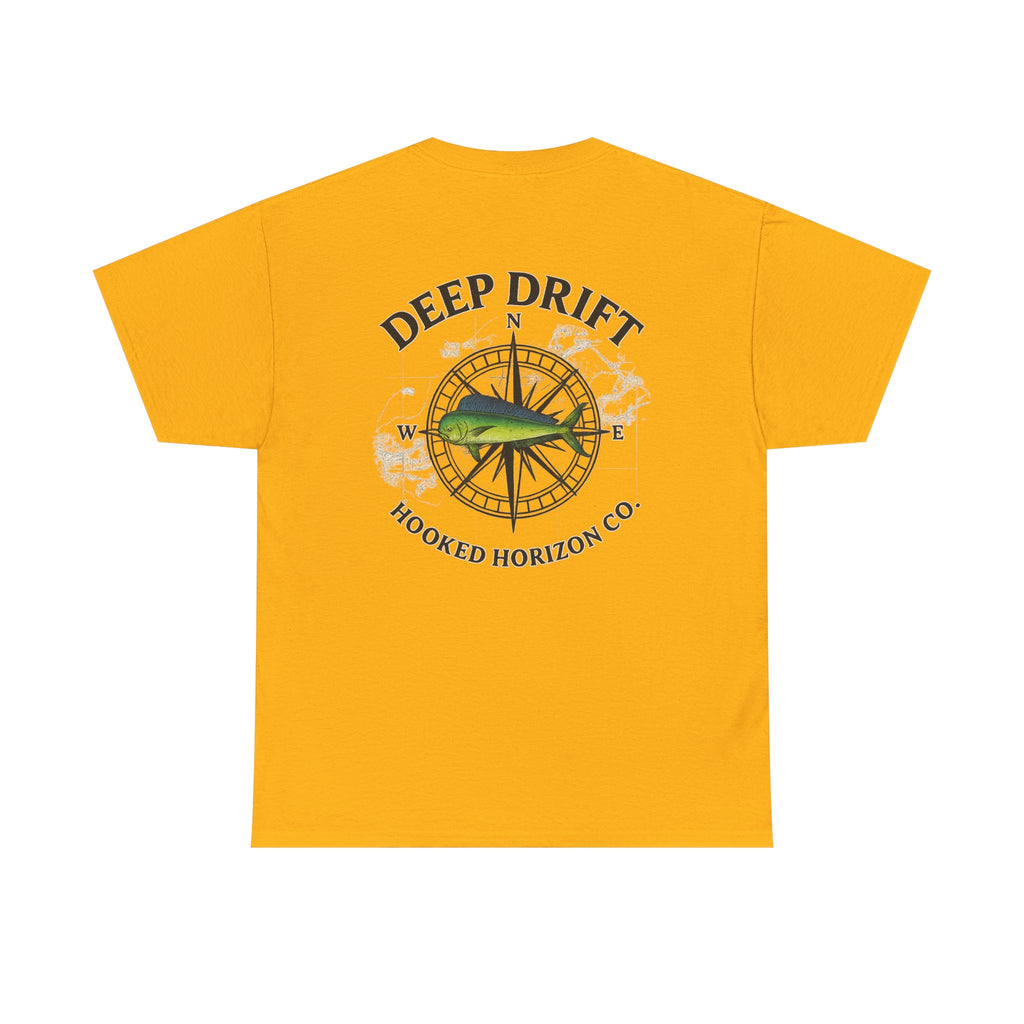 Compass Fishing T‑Shirt — "Deep Drift" Compass Design by Hooked Horizon Co.