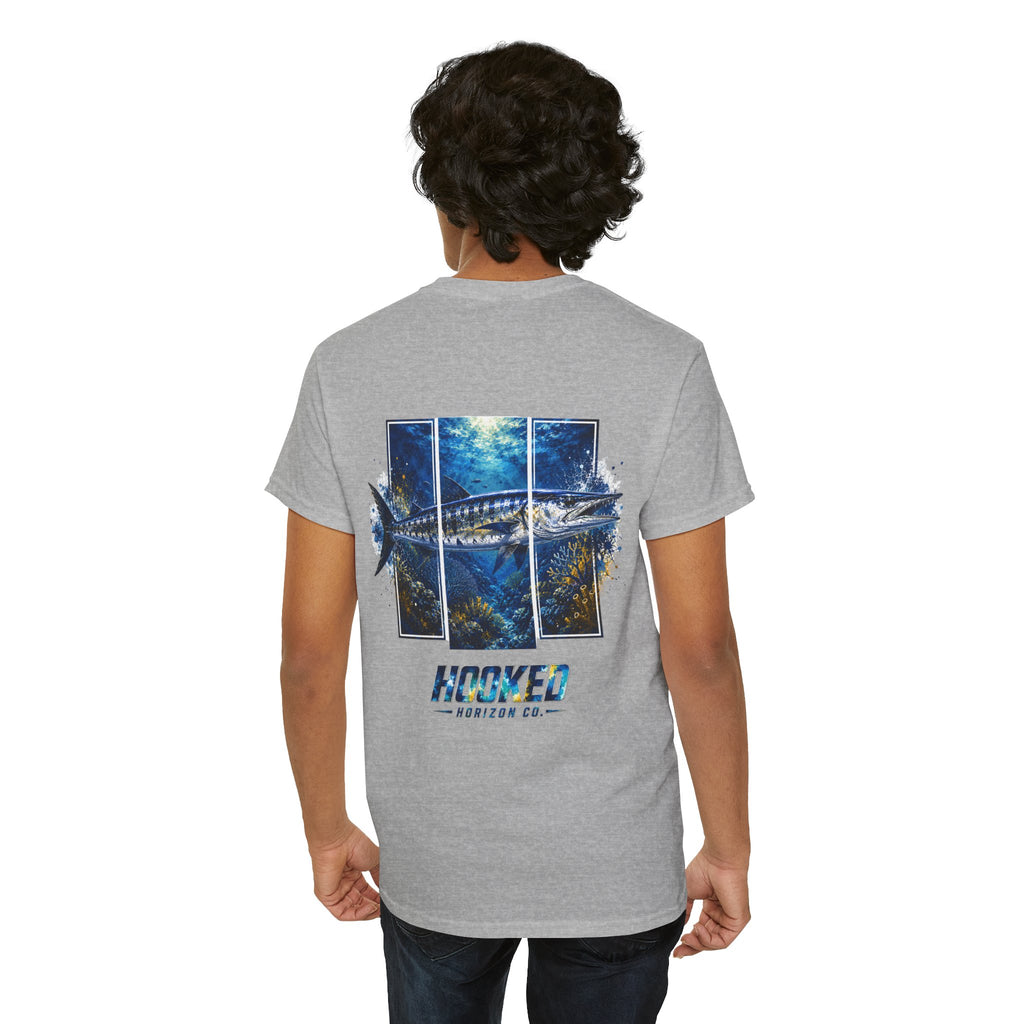 Barracuda Hooked Horizon Co Tee—Ocean Graphic Tee — "Beloved" Ray Design
