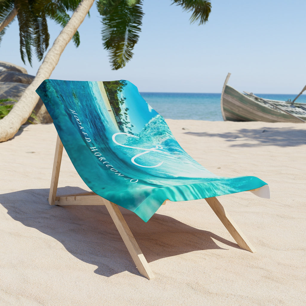 Wave Hooked Horizon Co. Ocean Coral Coastal Vibes Beach Towel - Perfect for Summer, Pool Days, Camping, Beach Parties, Vacation Fun