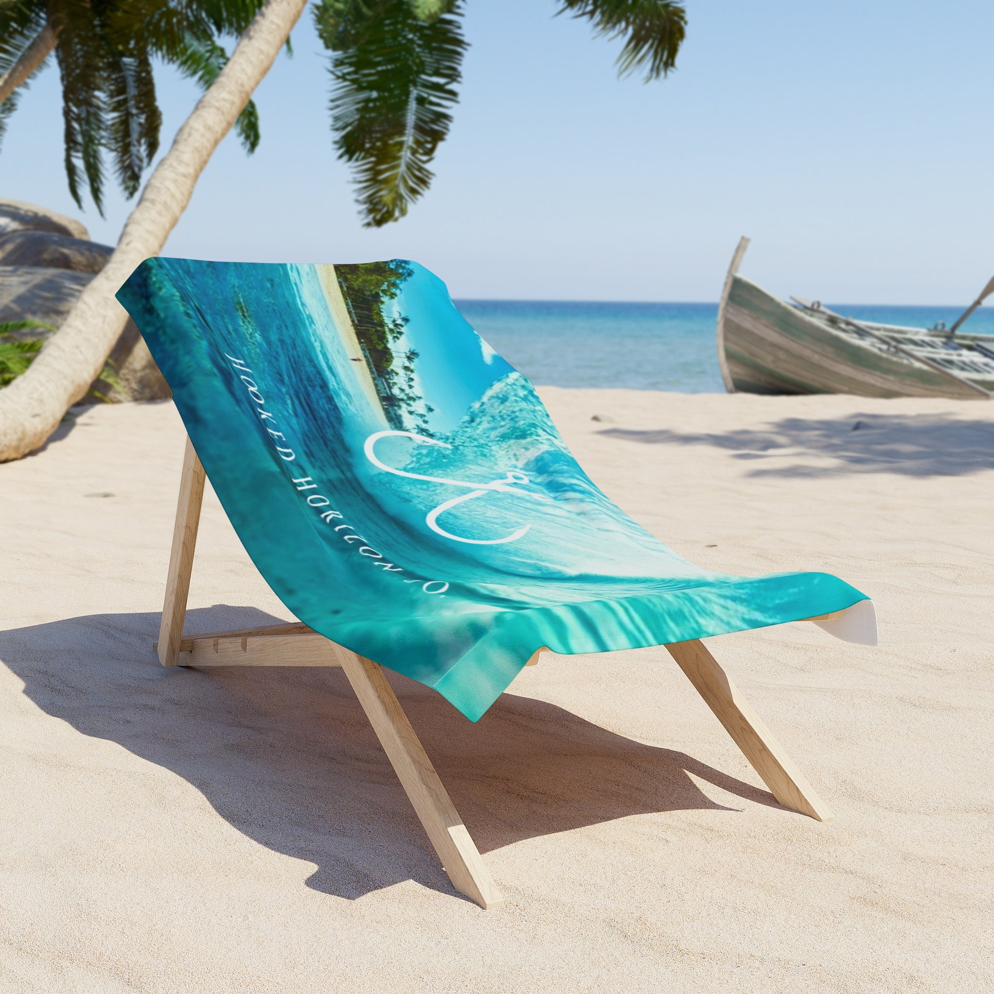 Wave Hooked Horizon Co. Ocean Coral Coastal Vibes Beach Towel - Perfect for Summer, Pool Days, Camping, Beach Parties, Vacation Fun