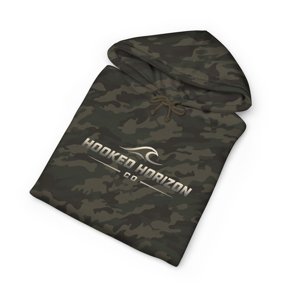 Wave Hoodie Hooked Horizon Co. — Fishing Back Graphic Hoodie, Multiple Color Variations