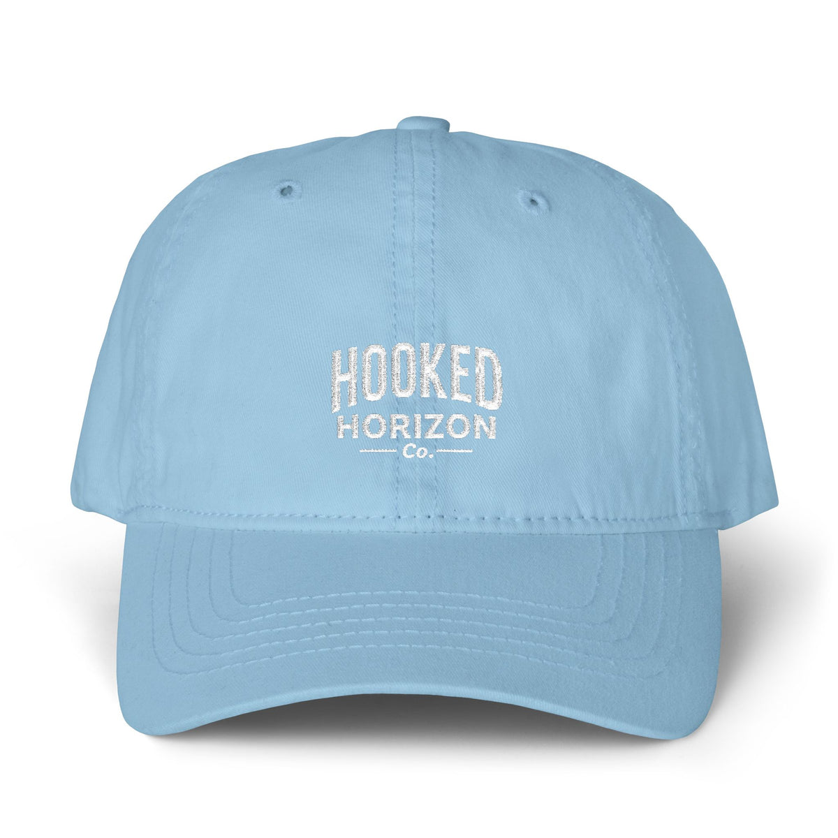Hooked Horizon Co. — Multiple Color/Lining Variations Women's Pigment-Dyed Cap with Fashion Undervisor (Embroidery)