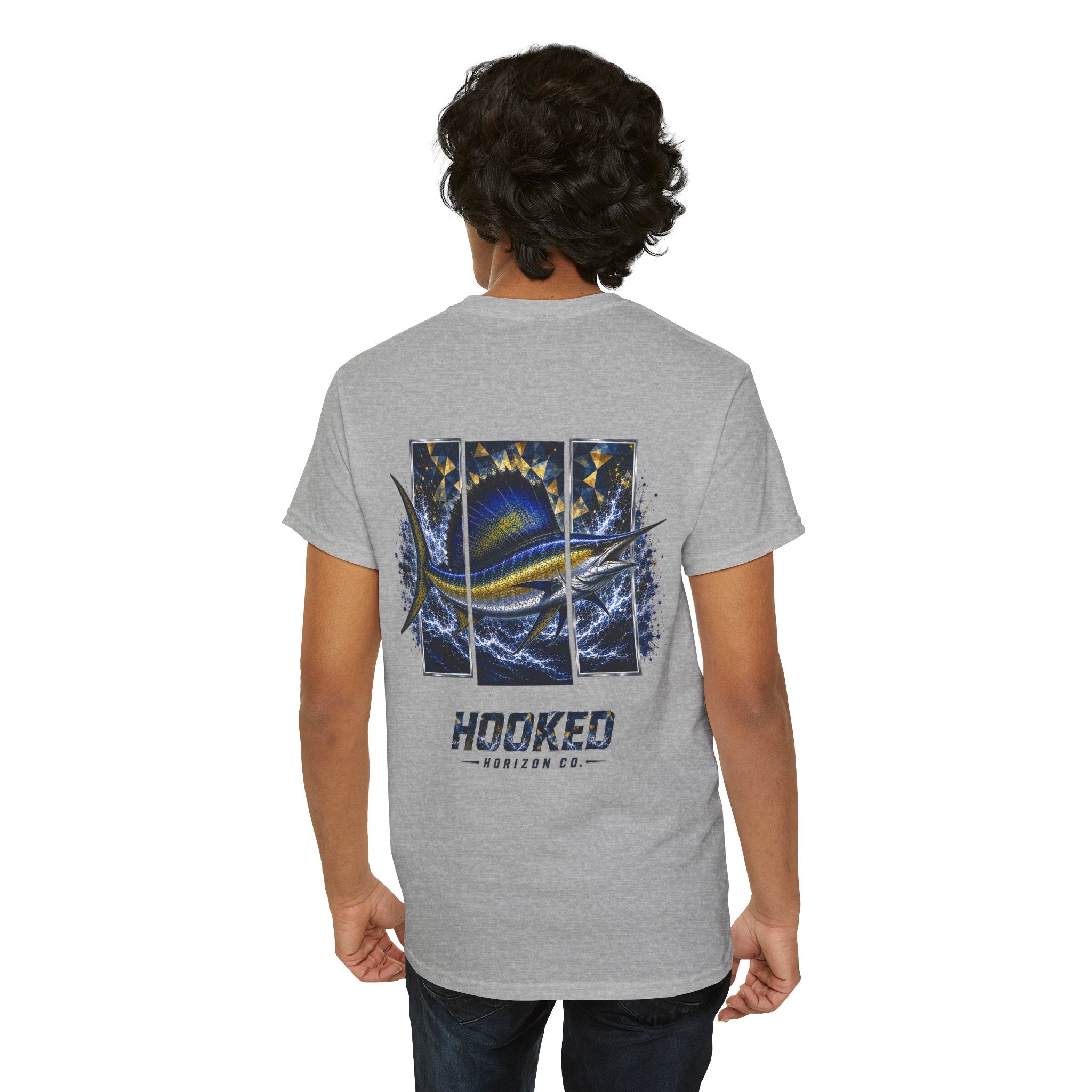 Sail Fish Hooked Horizon Co Tee—Ocean Graphic Tee — "Beloved" Ray Design