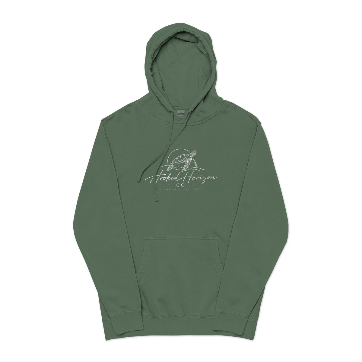 Turtle Hooked Horizon Co – " Chase What Moves You "Unisex Pigment-Dyed Hoodie