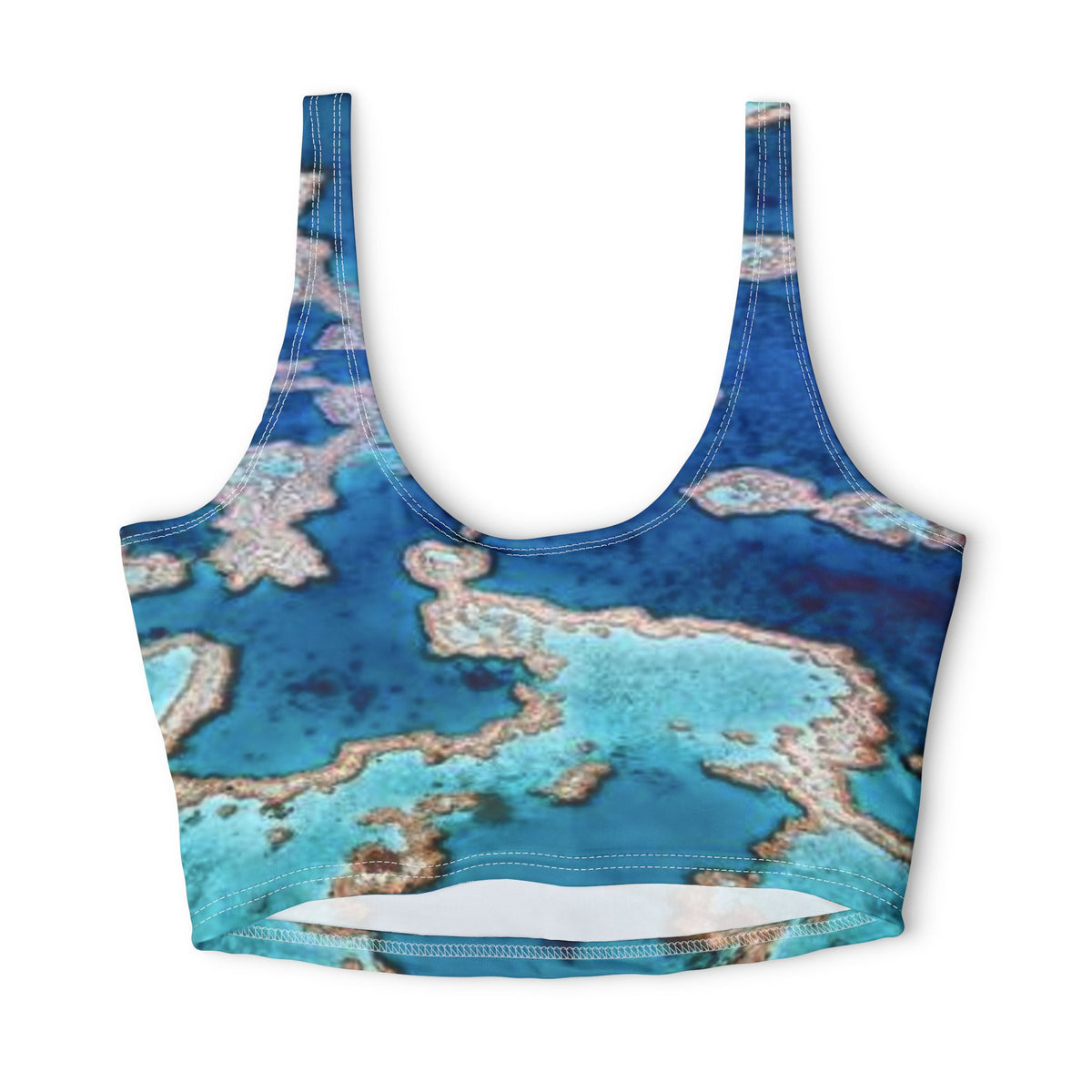 Blue Coral Reel Deep Drift Hooked Horizon Co. Stylish Sports Bra for Active Women, Workout Top, Gym Essential, Fitness Apparel, Athleisure Wear, Yoga Gear