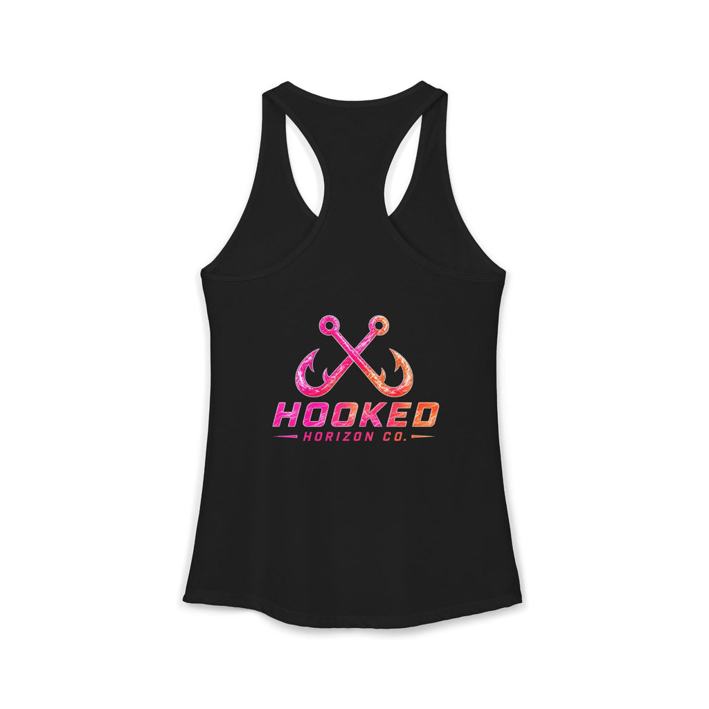Hot Pink & Peach Hooked Horizon Co.— Soft Women's Ideal Racerback Tank