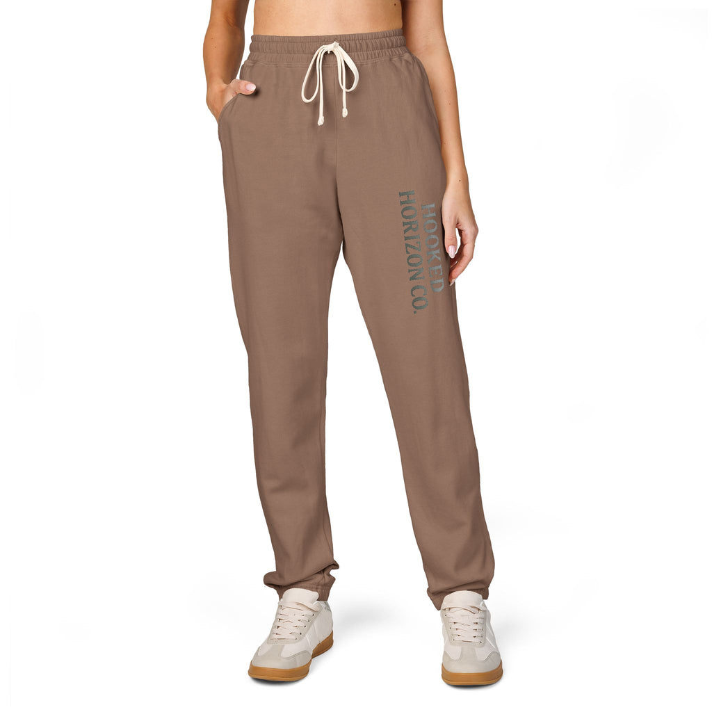 Hooked Horizon Co. Deep Drift Embroidered Fleece Sweatpants | Cozy Loungewear, Gifts for Everyone, Comfortable Joggers, Relaxed Fit Sweatpants, God is Love, Unisex Fashion