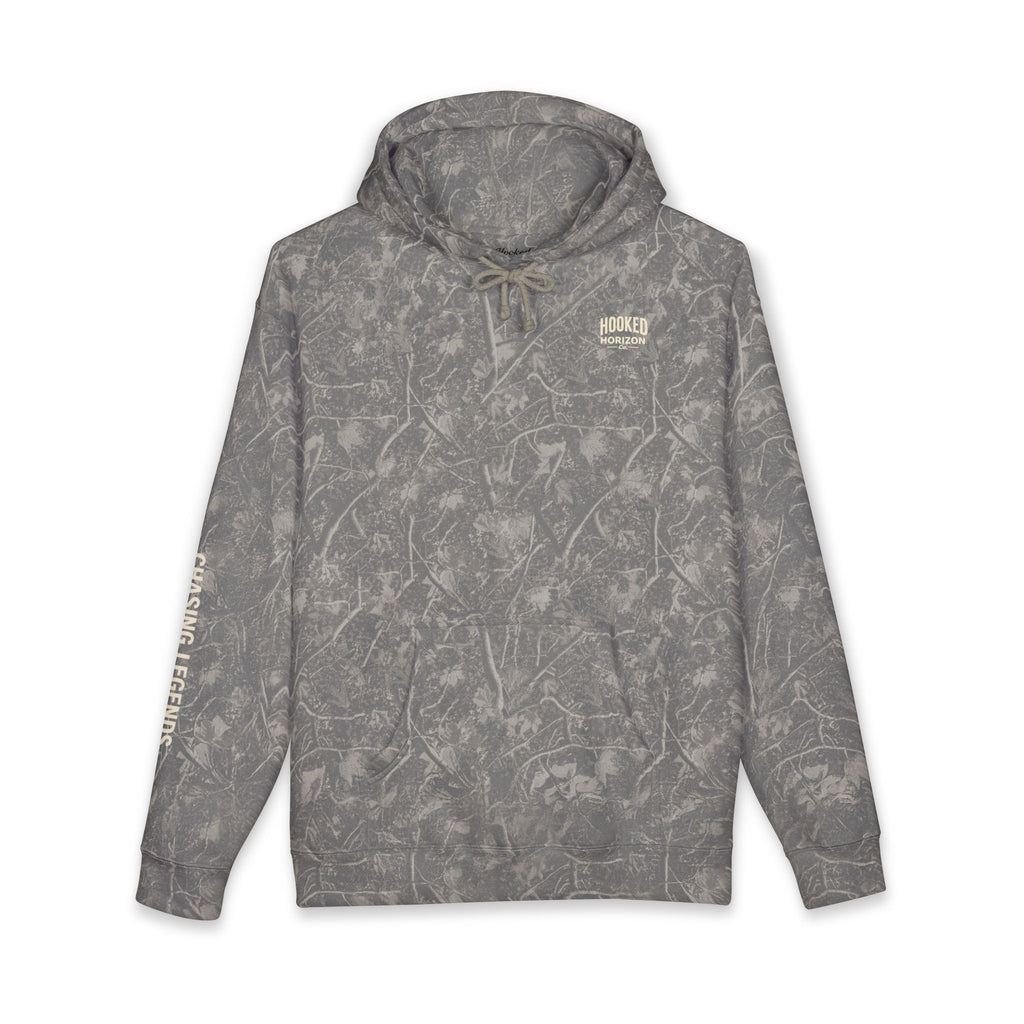 Seagull & Red Sunset Hoodie Hooked Horizon Co. — Minimal Fishing Back Graphic Hoodie, Multiple Color Variations