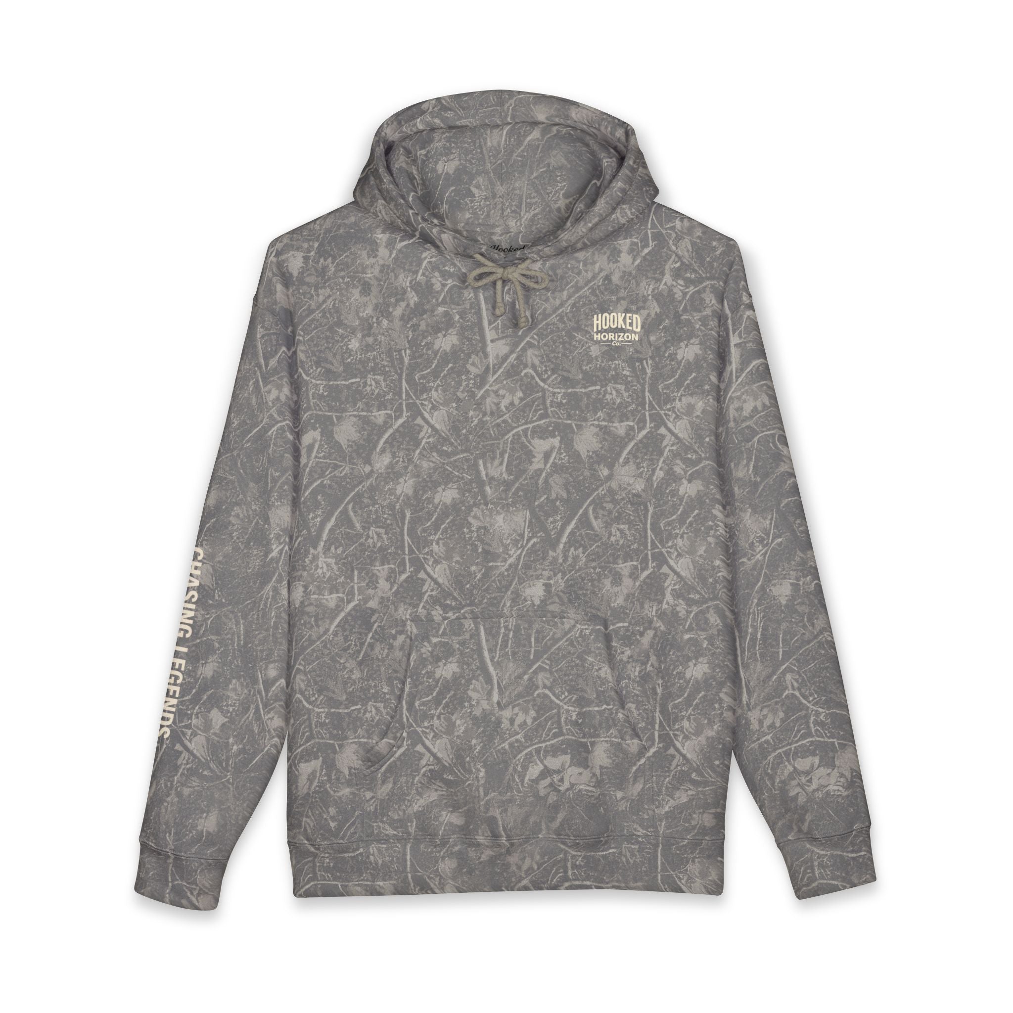 Seagull & Red Sunset Hoodie Hooked Horizon Co. — Minimal Fishing Back Graphic Hoodie, Multiple Color Variations