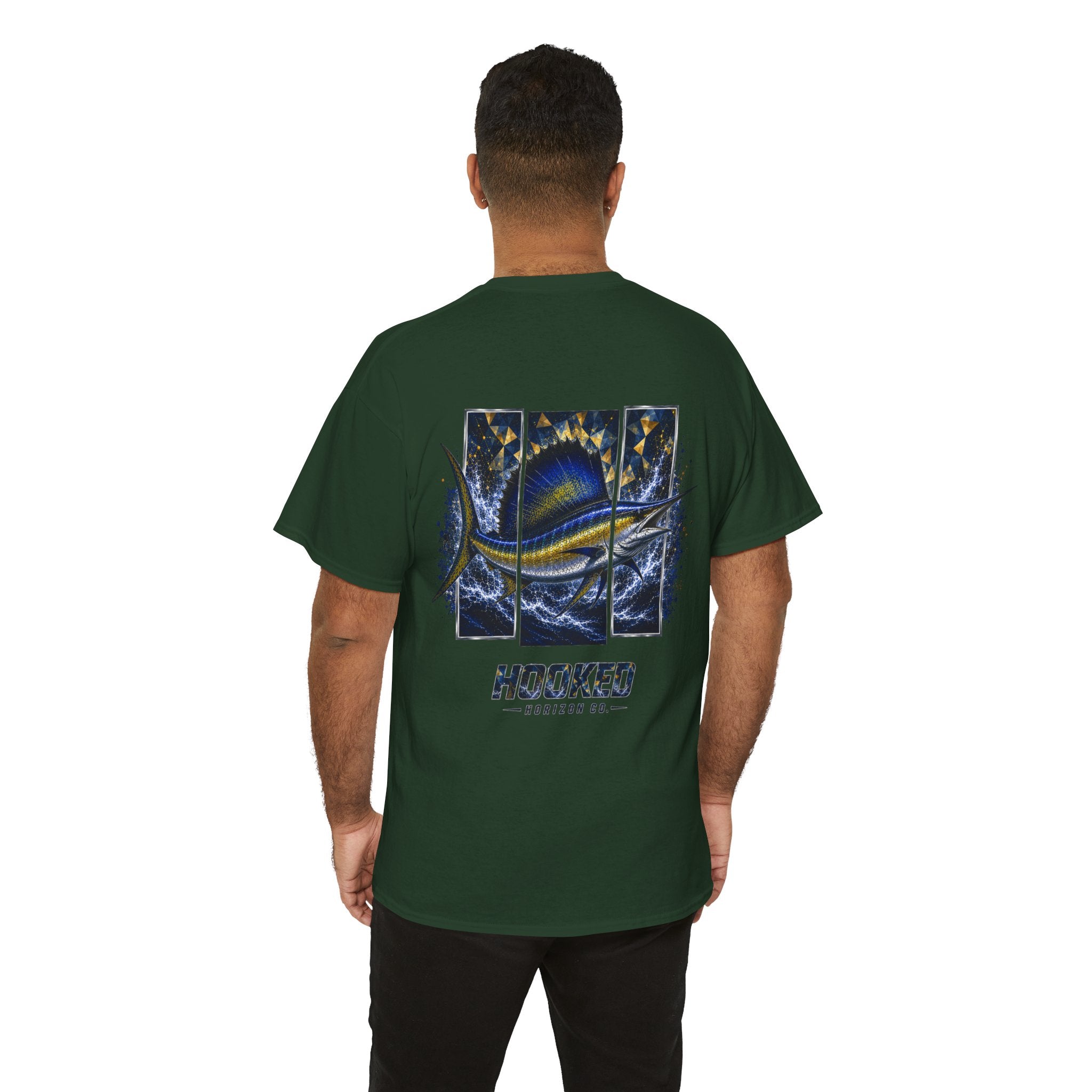 Sail Fish Hooked Horizon Co Tee—Ocean Graphic Tee — "Beloved" Ray Design