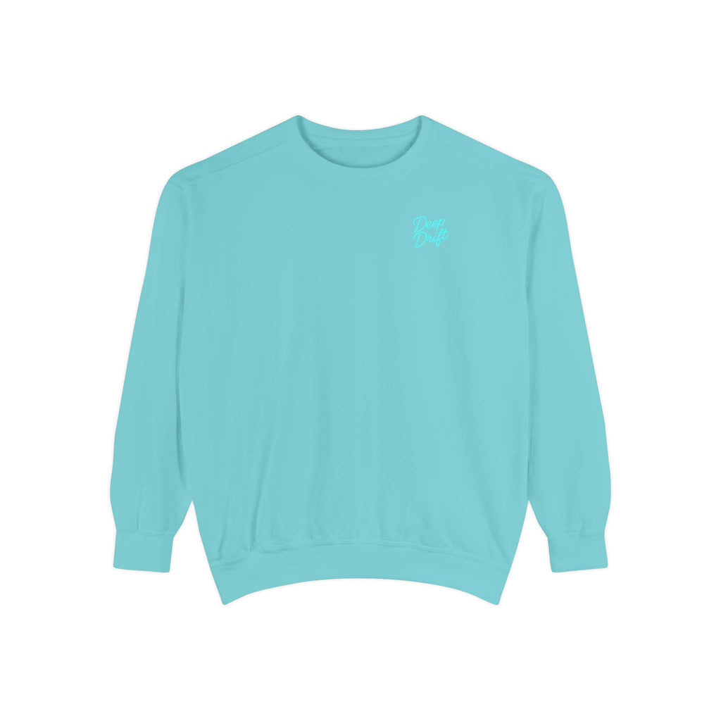 Vintage Vibes Grid Sweatshirt — "Hooked Horizon Co." Logo Pullover
