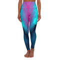 Teal & Pink Abstract Wave High-Waisted Yoga Leggings — Hooked Horizon Co. Activewear