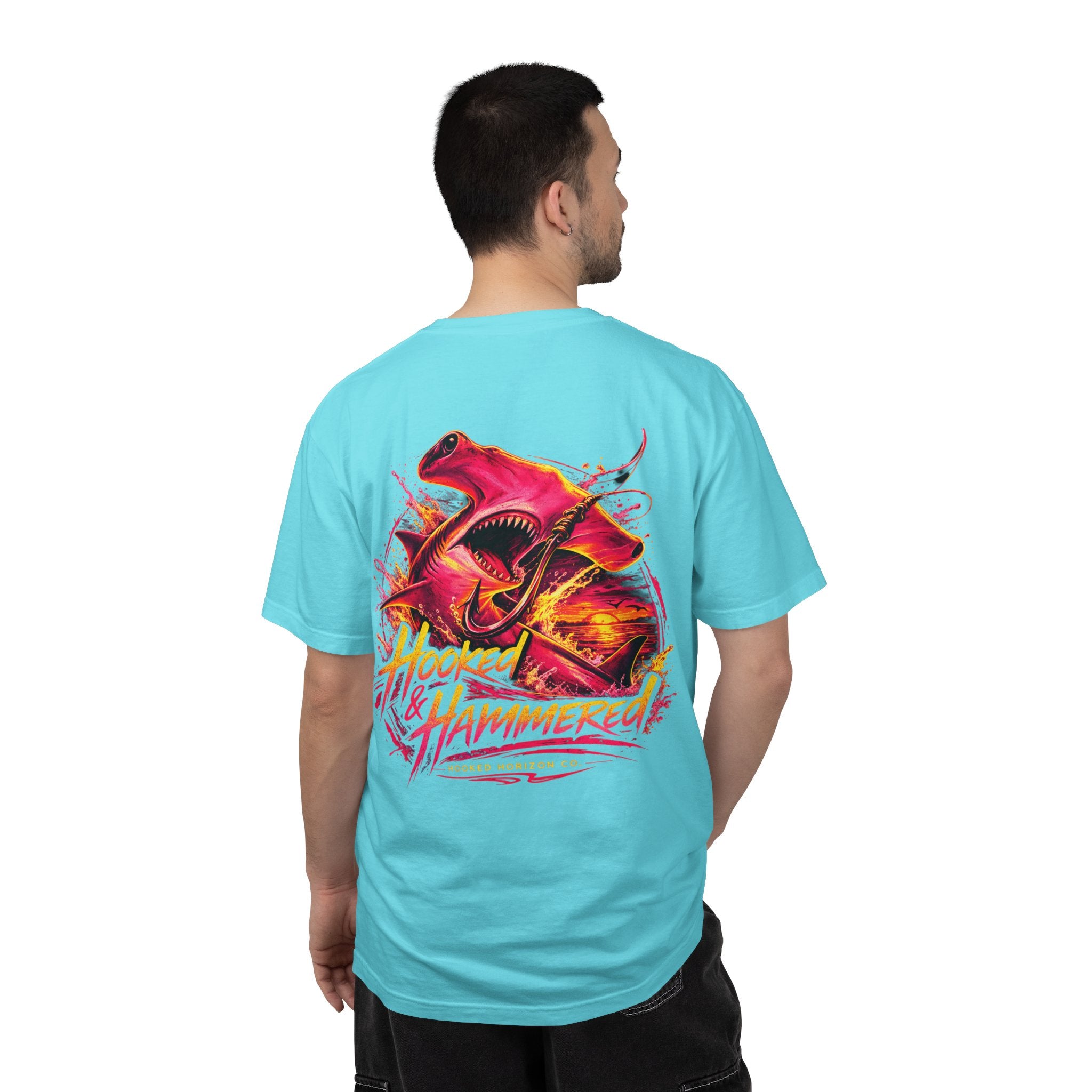 Hooked & Hammered Fishing T-shirt, Hooked Horizon Co, Angler Gifts, Shark Lovers