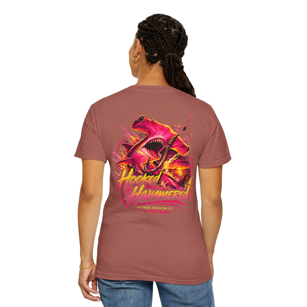 Hooked & Hammered Fishing T-shirt, Hooked Horizon Co, Angler Gifts, Shark Lovers
