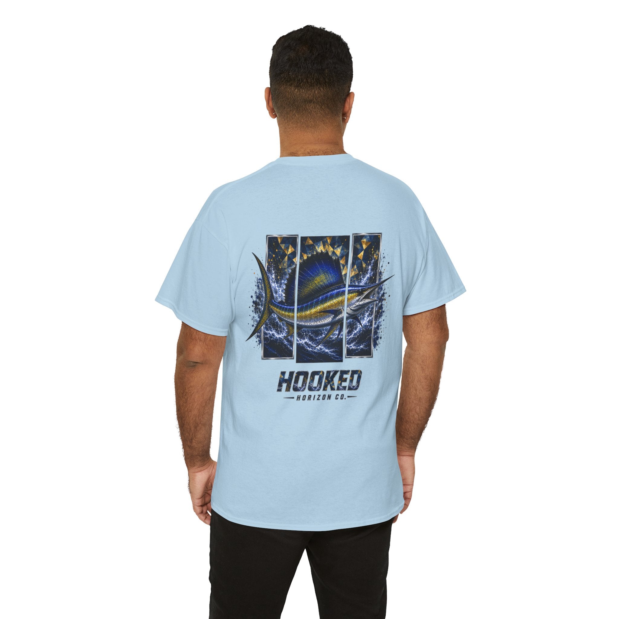 Sail Fish Hooked Horizon Co Tee—Ocean Graphic Tee — "Beloved" Ray Design