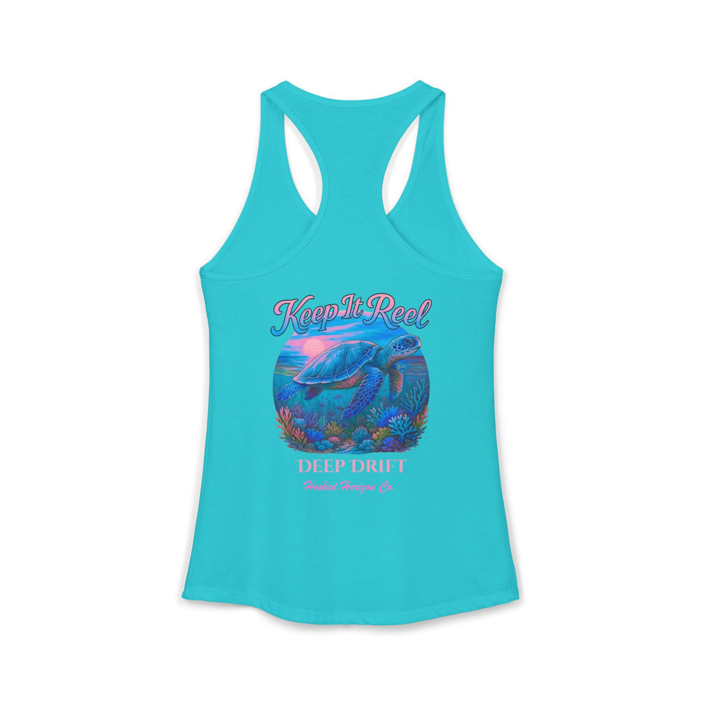 Turtle " Keep It Reel" Deep Drift– Hooked Horizon Co. Gifts for Ocean Lovers, Nautical Fashion, Everyday Comfort, Perfect Gift for Her