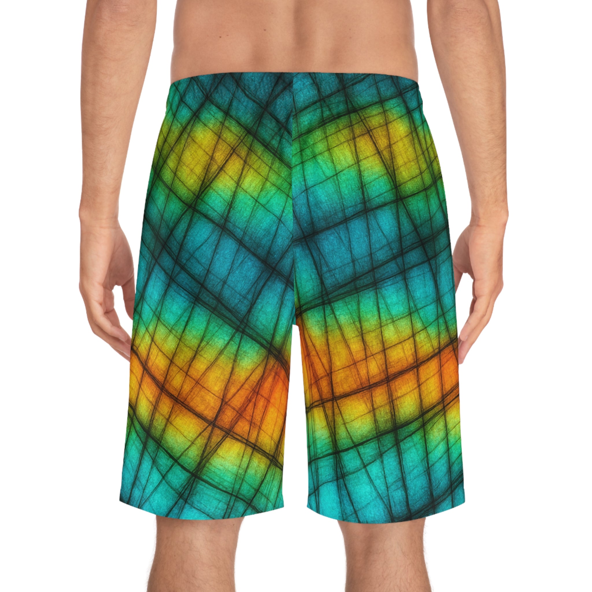 Reflexion Of Light Ocean-Inspired Board Shorts, Swimwear for Beach Days, Summer Vacations, Pool Parties, Surfing Attire, Water Sports