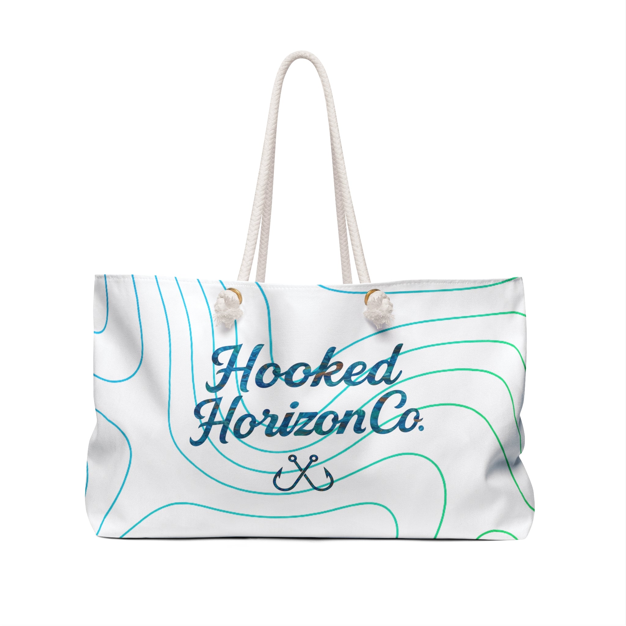 Hooked Horizon Co.  Topography Weekender Bag | Perfect for Travel, Beach Days, Outdoor Adventures, Gifts for Him and Her, Stylish Tote