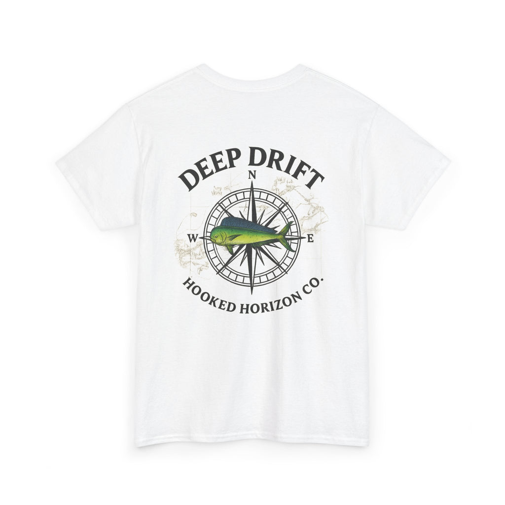 Compass Fishing T‑Shirt — "Deep Drift" Compass Design by Hooked Horizon Co.